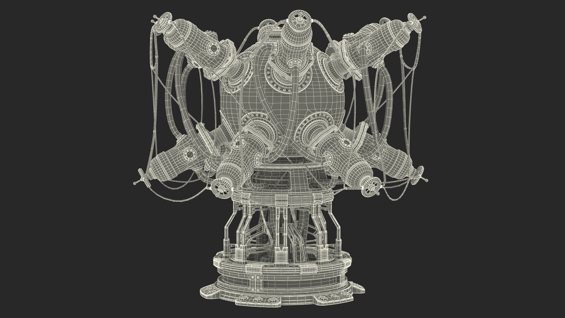 Futuristic Nuclear Reactor White 3D