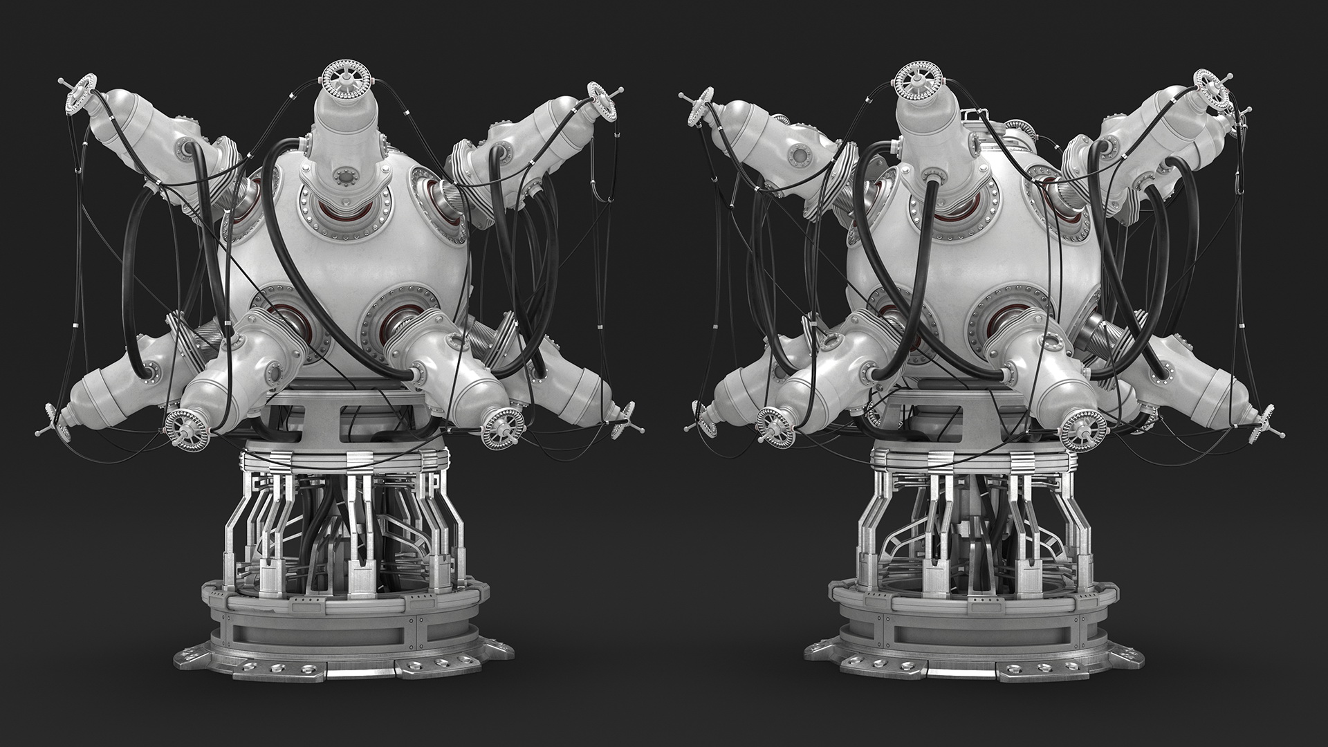 Futuristic Nuclear Reactor White 3D