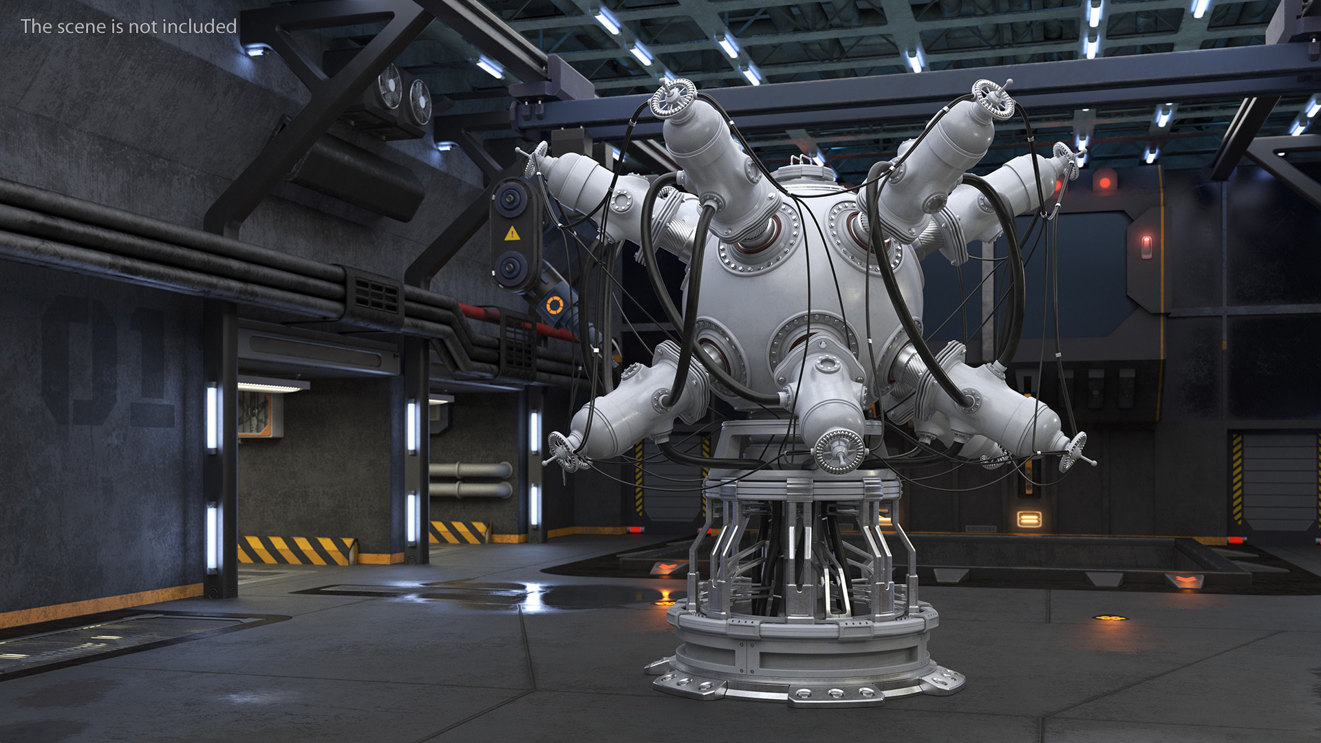Futuristic Nuclear Reactor White 3D