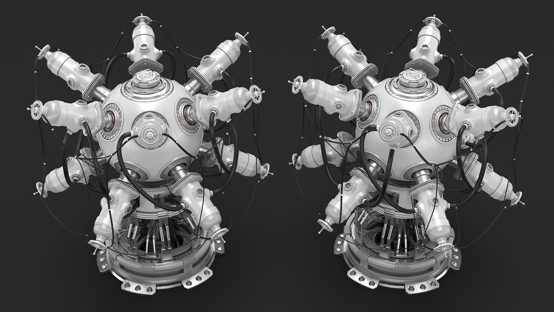 Futuristic Nuclear Reactor White 3D