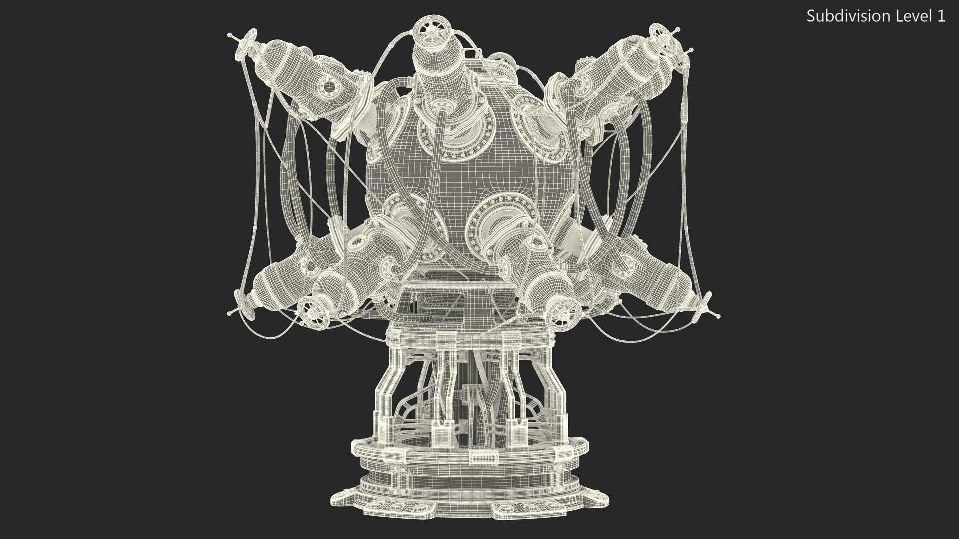 Futuristic Nuclear Reactor White 3D
