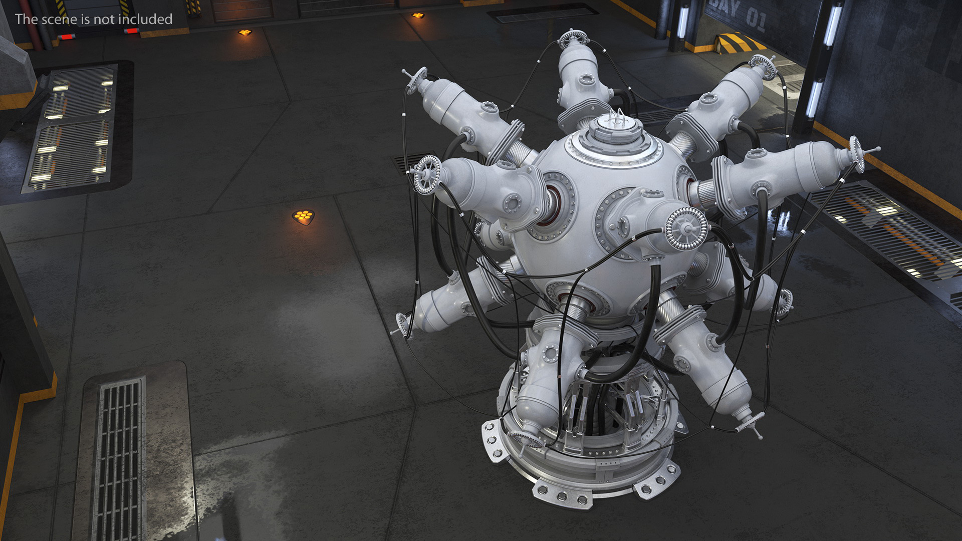 Futuristic Nuclear Reactor White 3D
