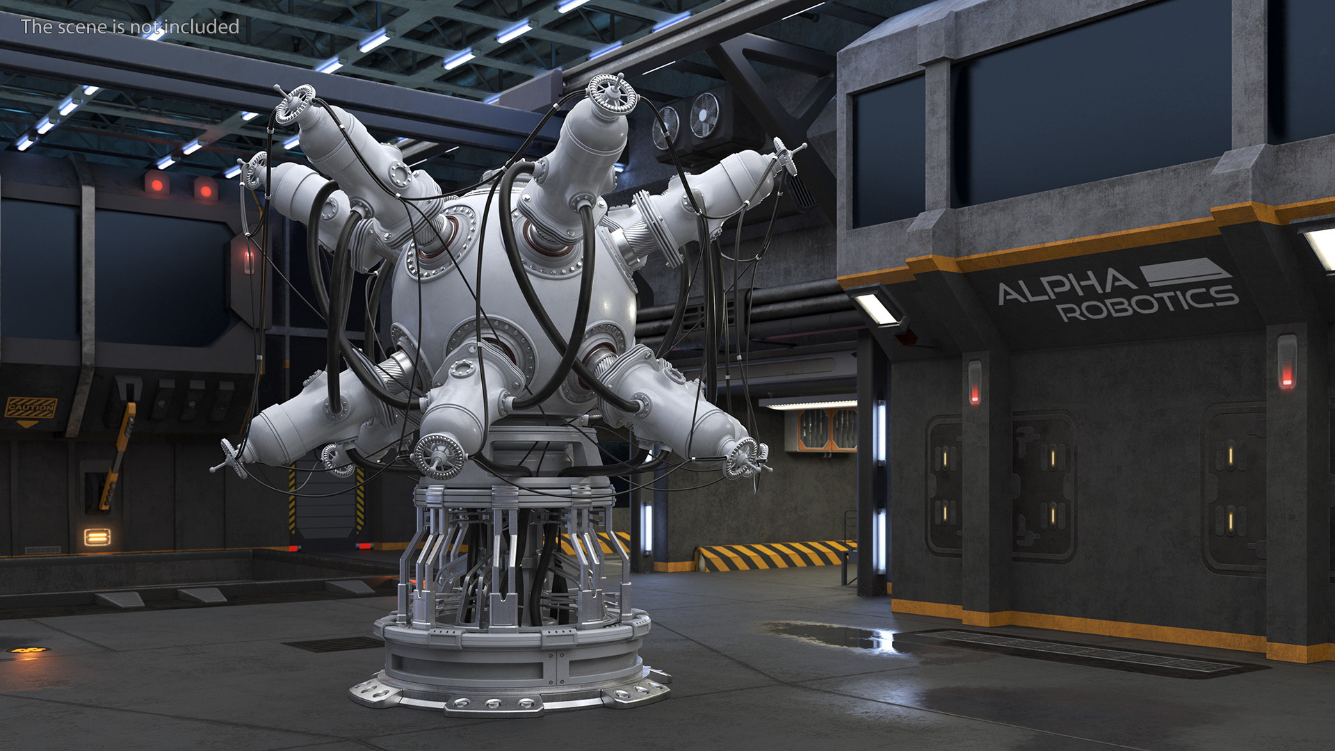 Futuristic Nuclear Reactor White 3D