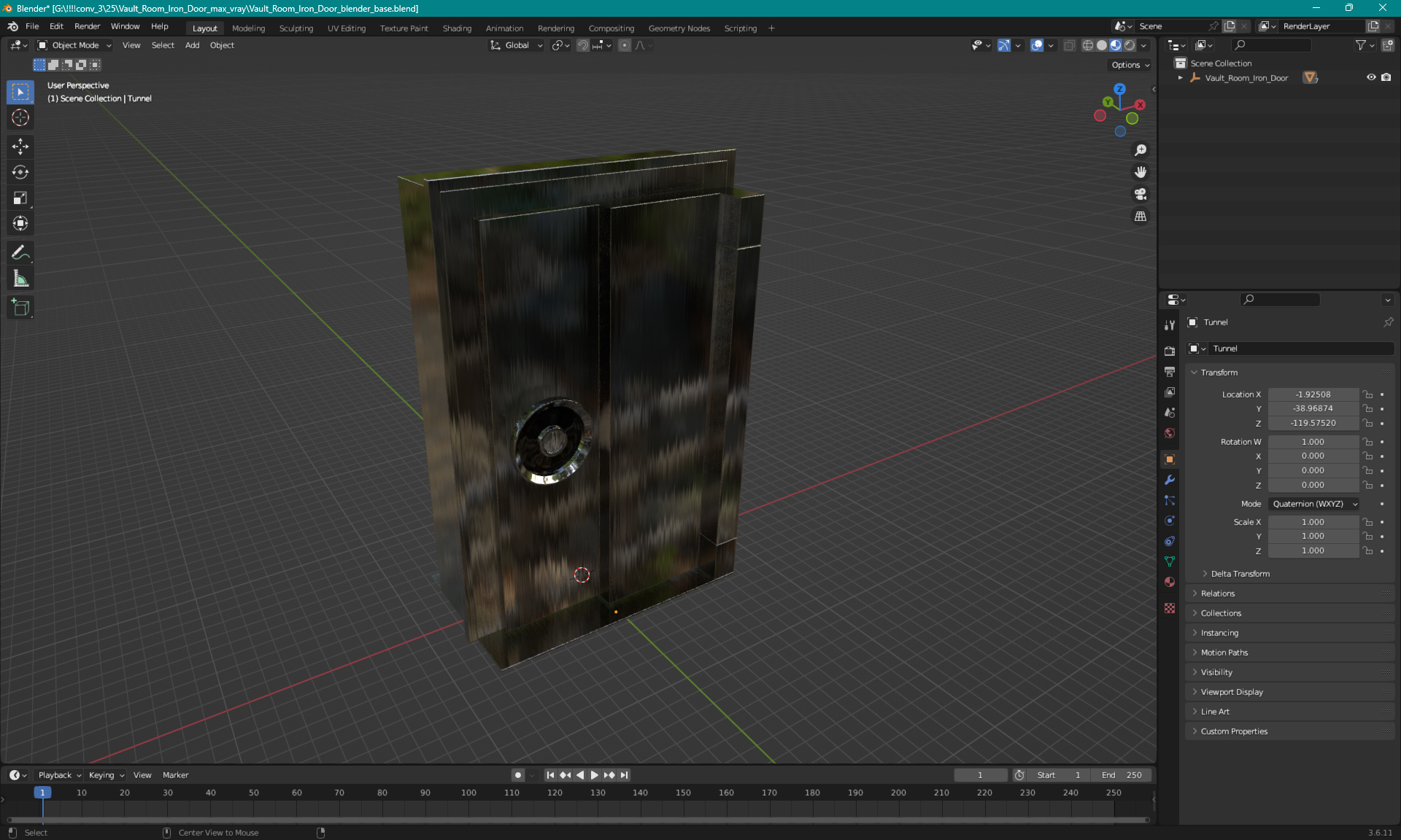 3D model Vault Room Iron Door