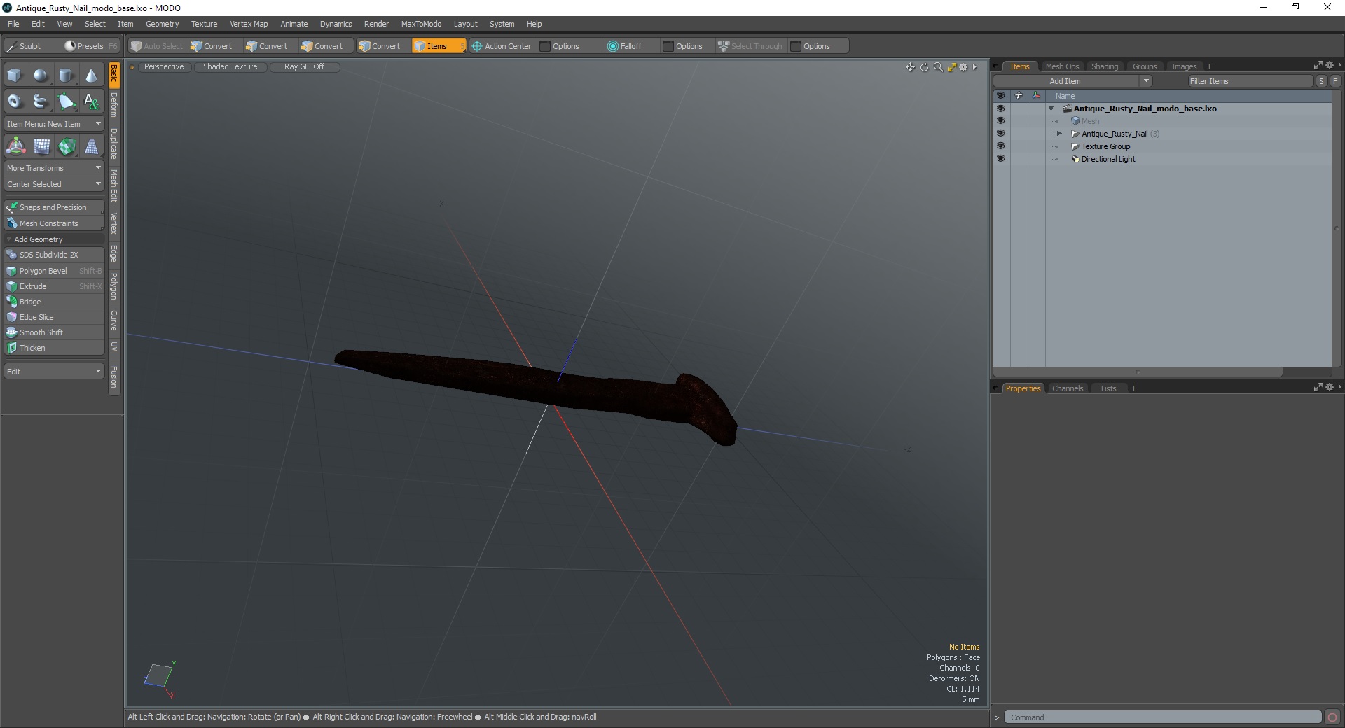 3D Antique Rusty Nail model