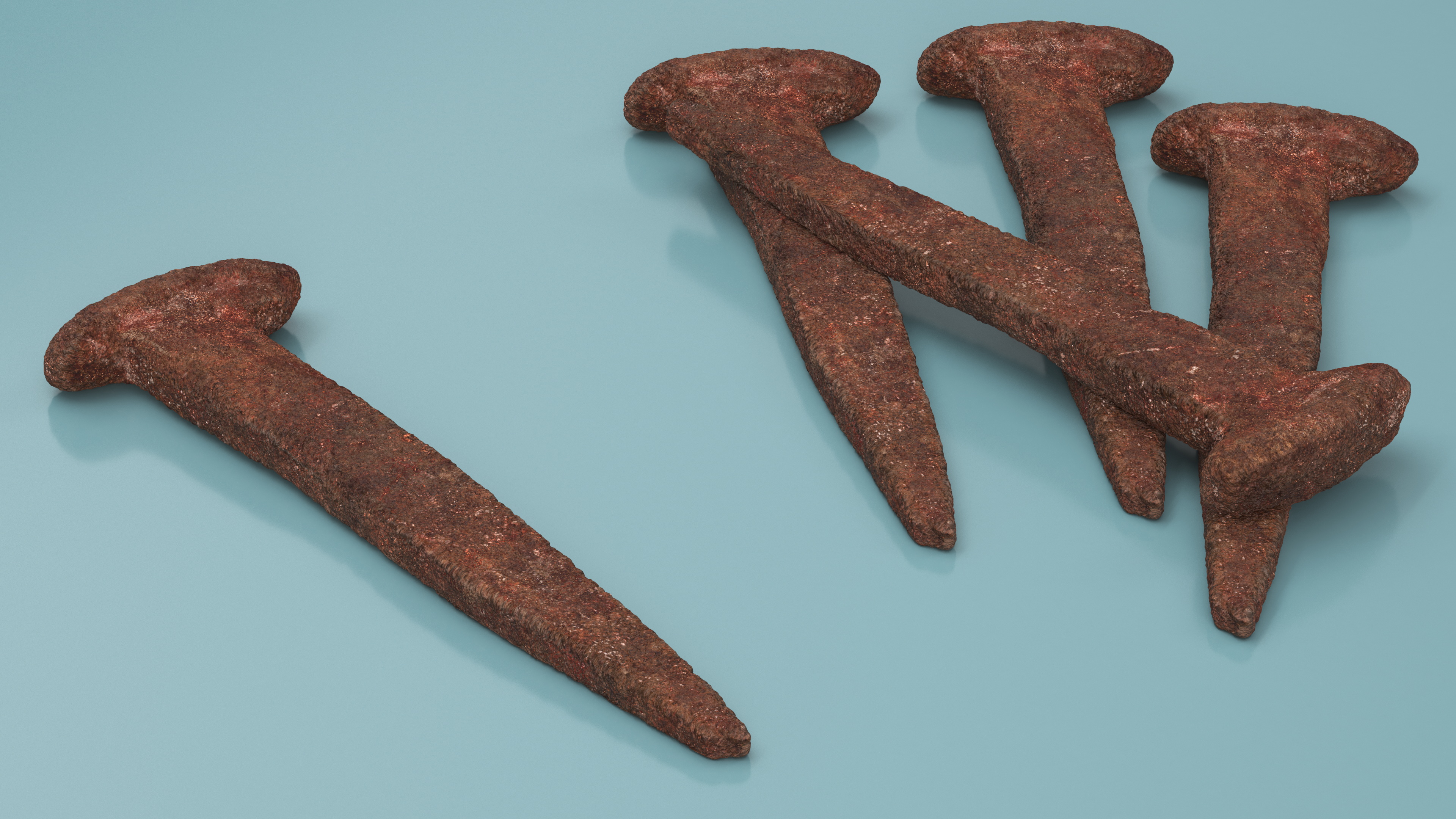 3D Antique Rusty Nail model