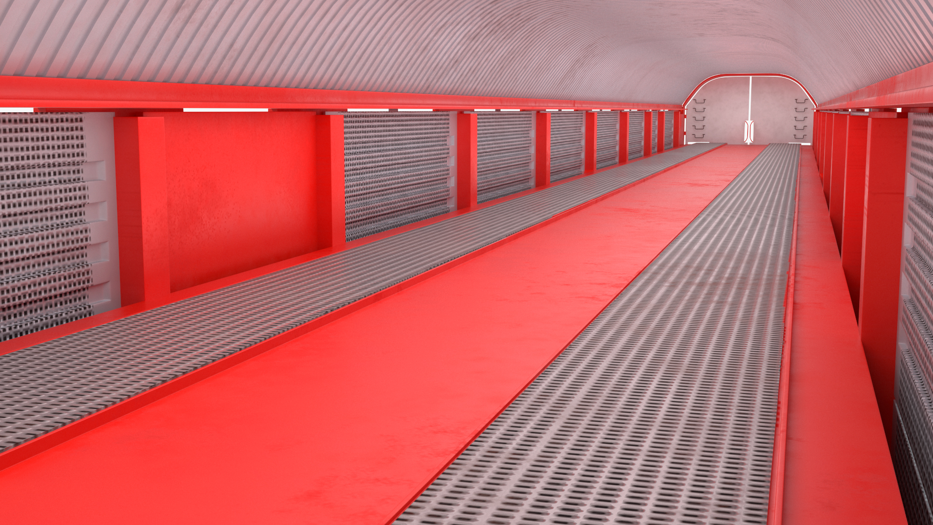 3D model Generic Tri Level Autorack Train Car Red