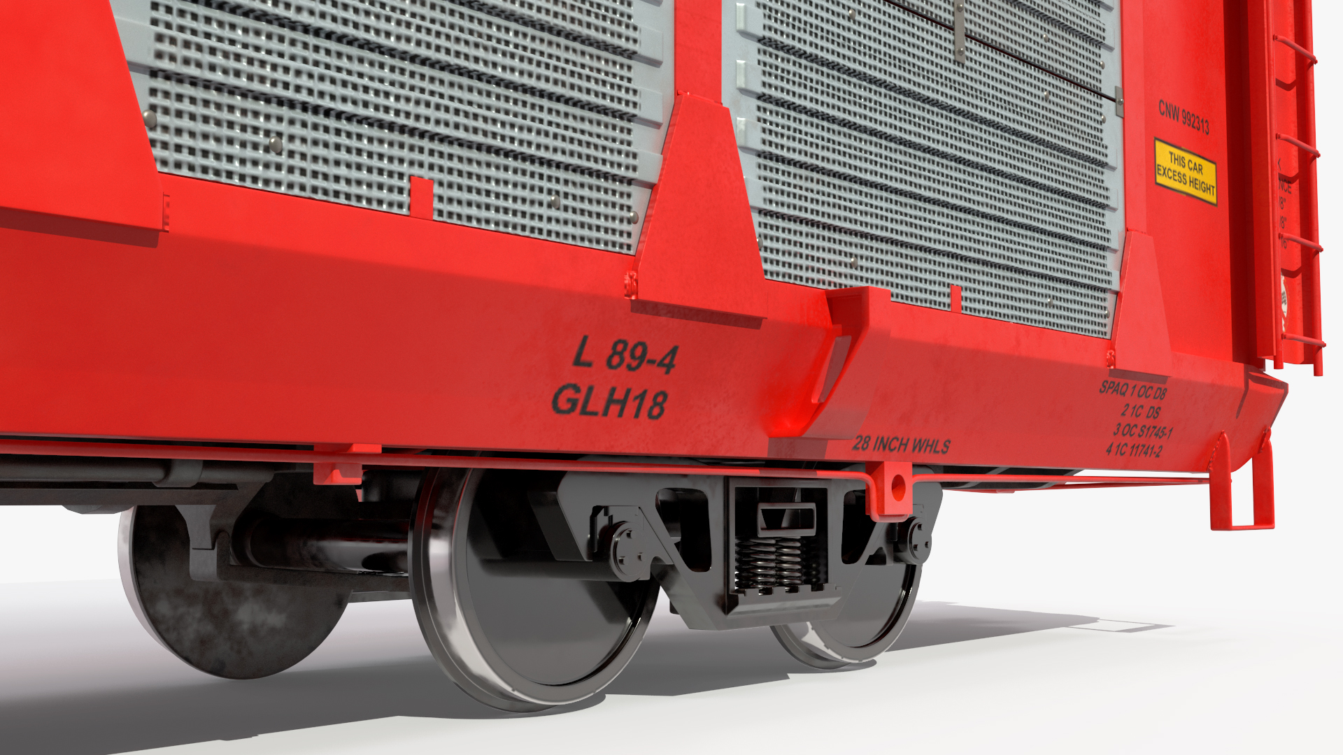 3D model Generic Tri Level Autorack Train Car Red