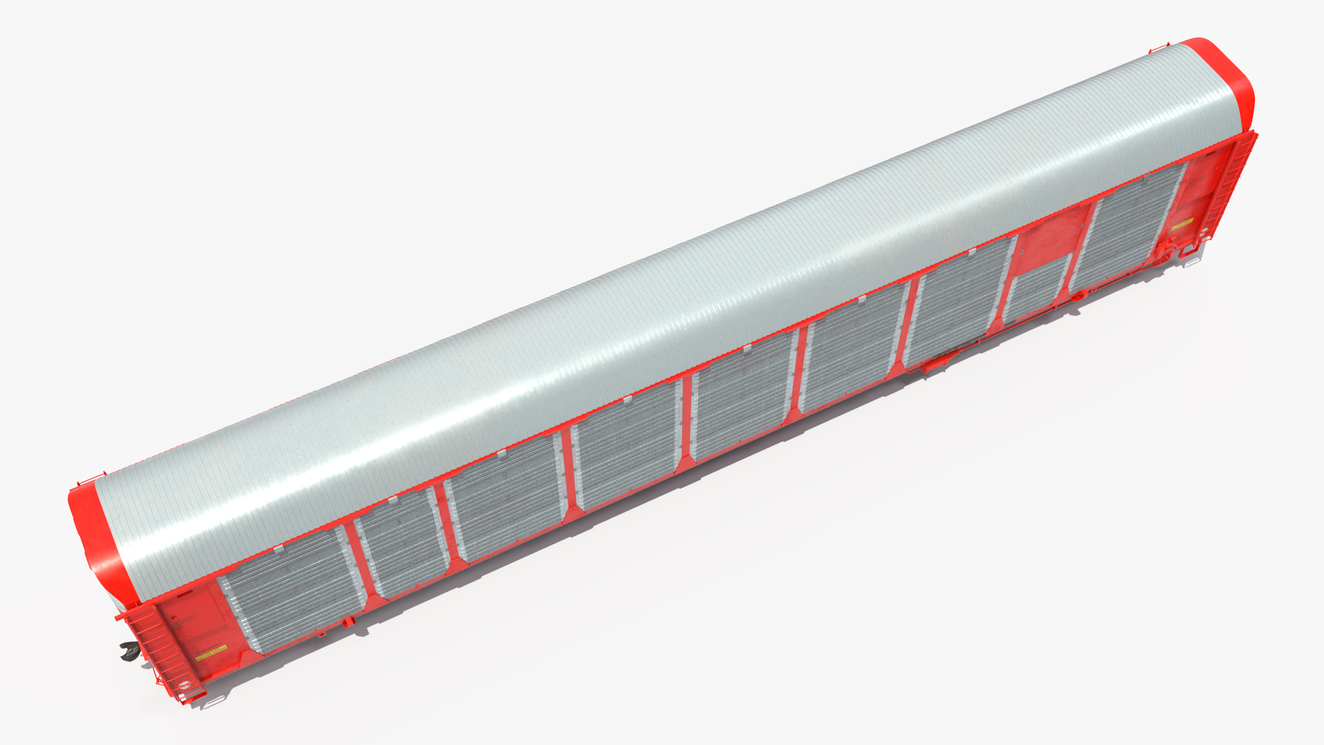 3D model Generic Tri Level Autorack Train Car Red