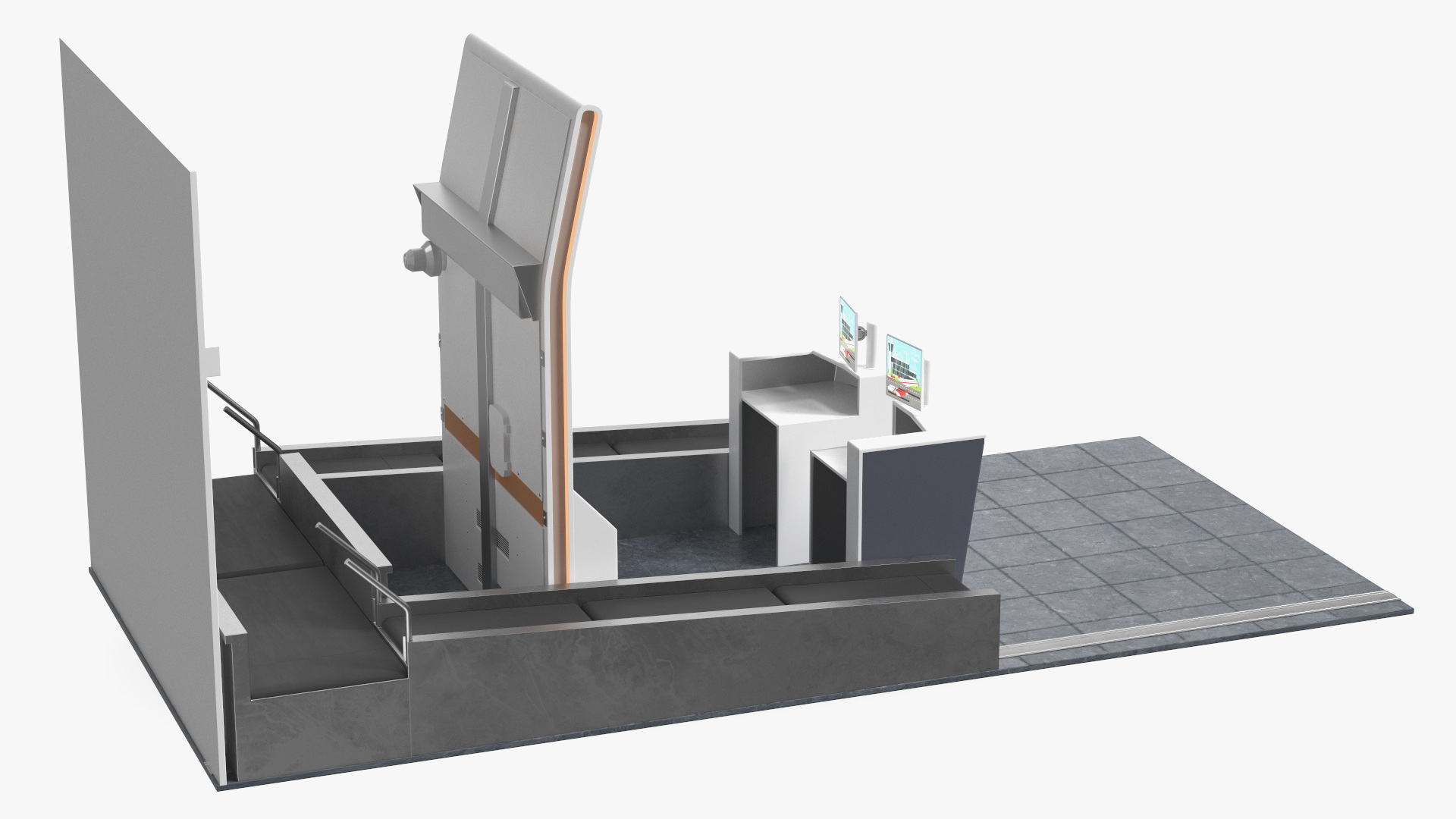 3D Airport Check-In Desk