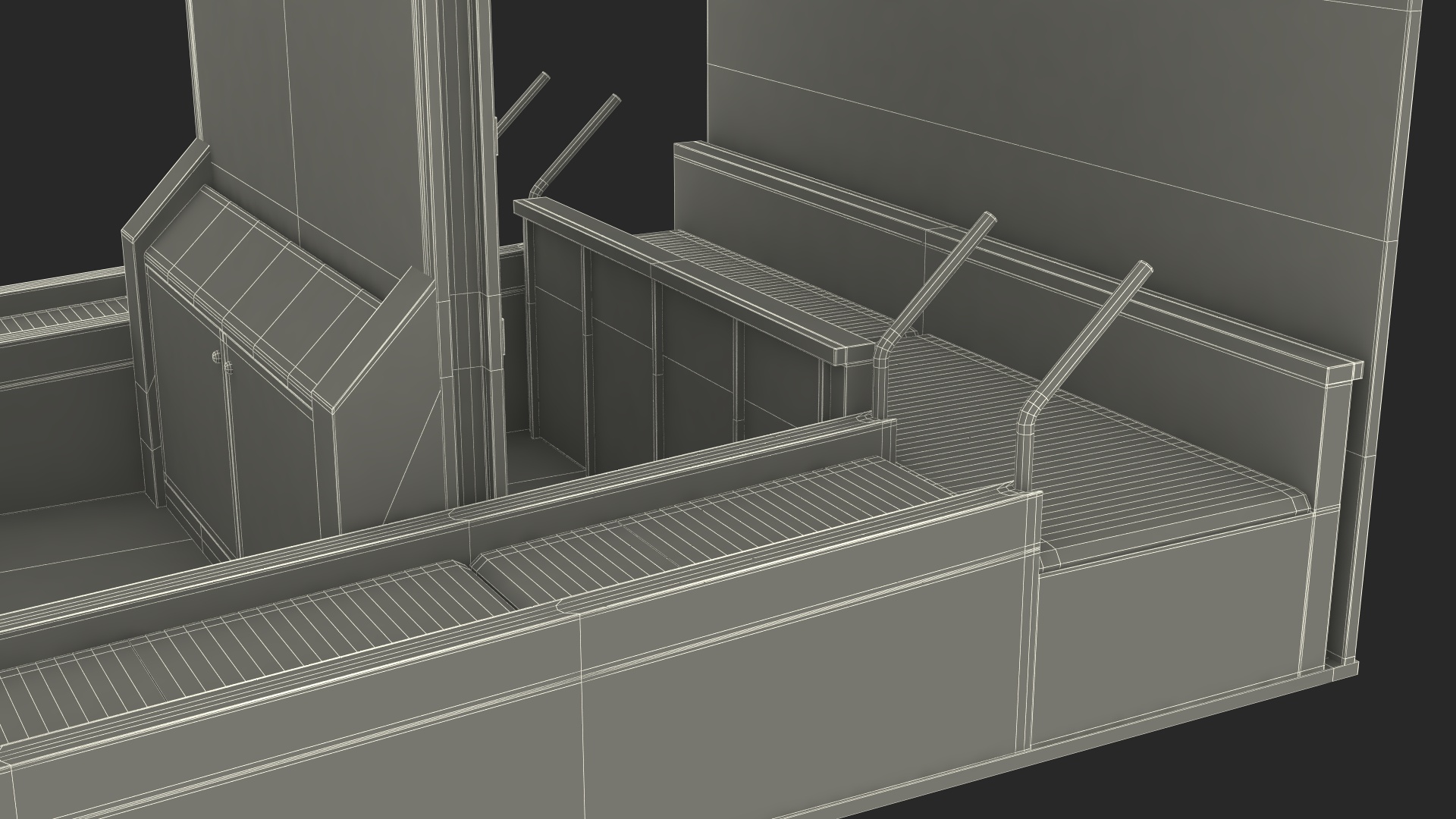 3D Airport Check-In Desk