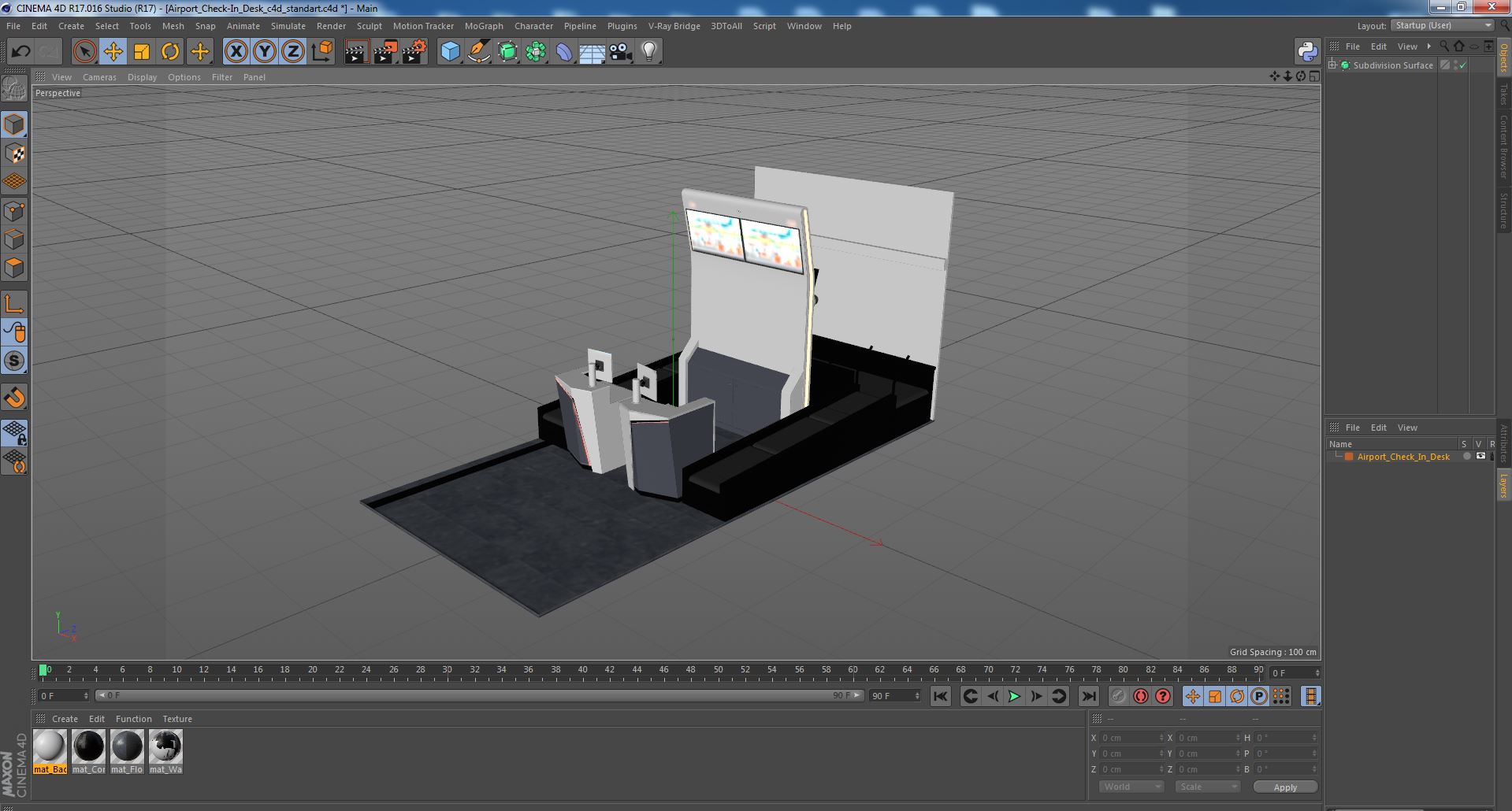3D Airport Check-In Desk