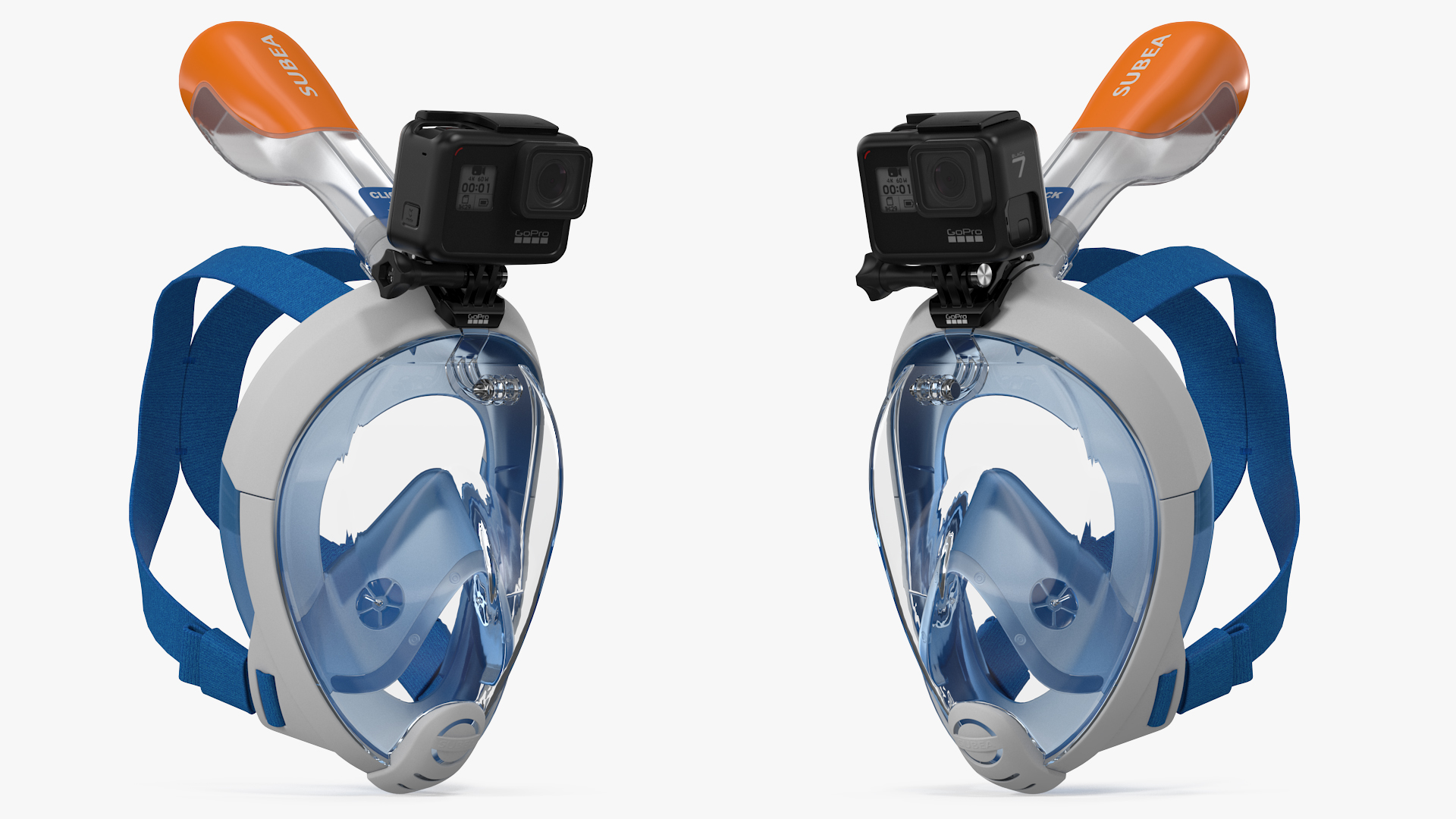 3D model Tribord Subea Full Face Snorkeling Mask with GoPro Hero