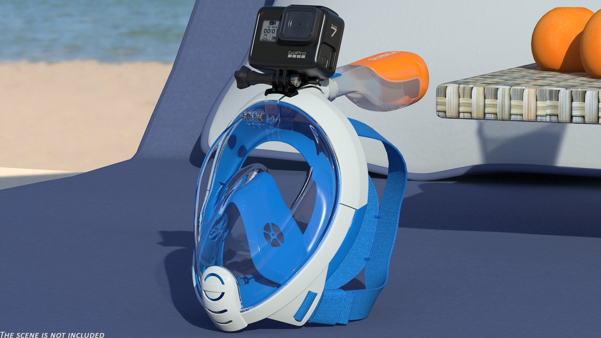 3D model Tribord Subea Full Face Snorkeling Mask with GoPro Hero