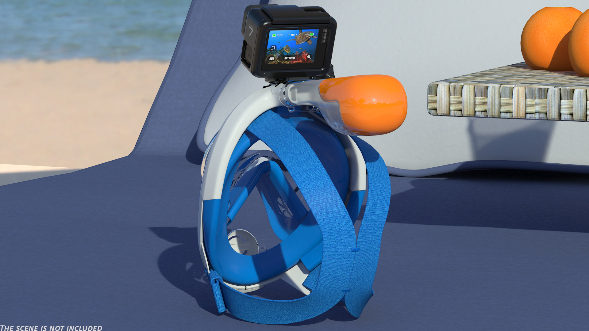 3D model Tribord Subea Full Face Snorkeling Mask with GoPro Hero