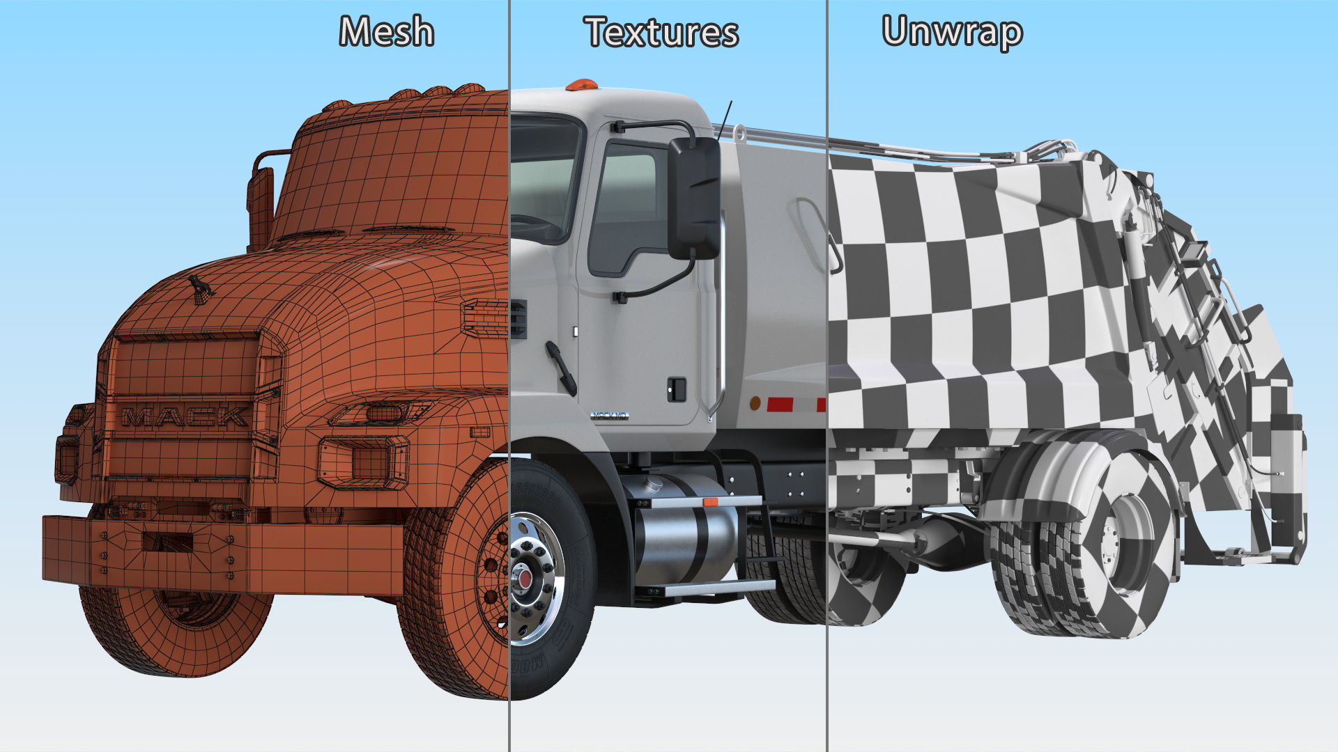 Mack MD6 Medium-Duty Garbage Truck 3D model