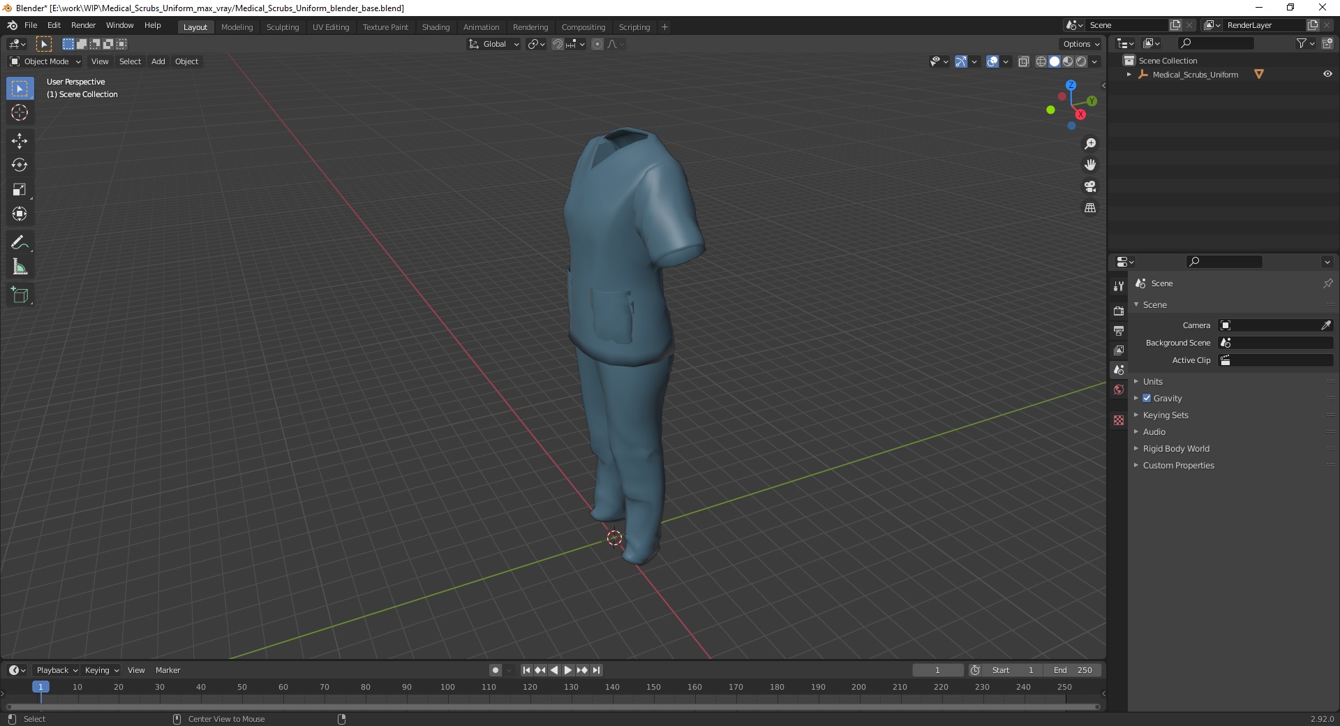 Medical Scrubs Uniform 3D