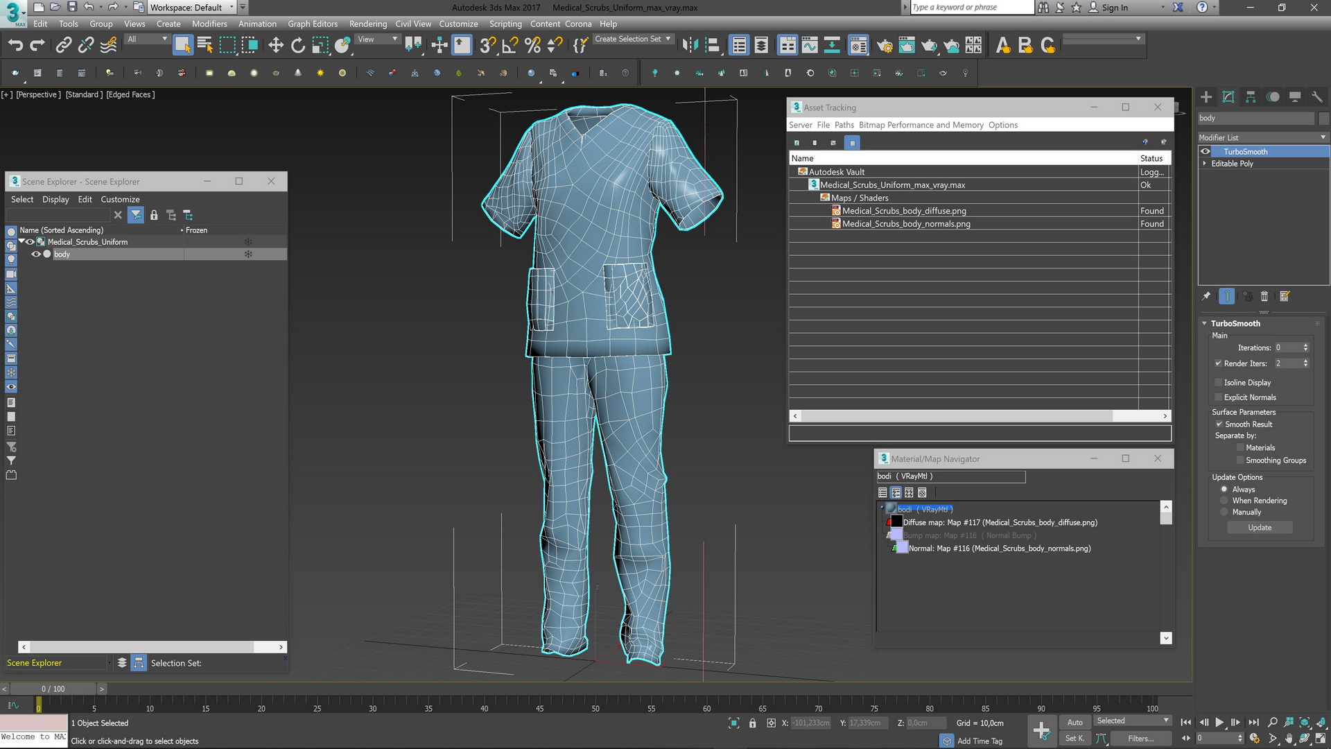 Medical Scrubs Uniform 3D