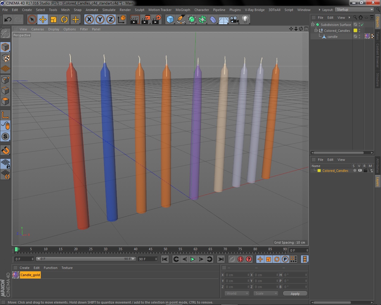 3D model Colored Candles