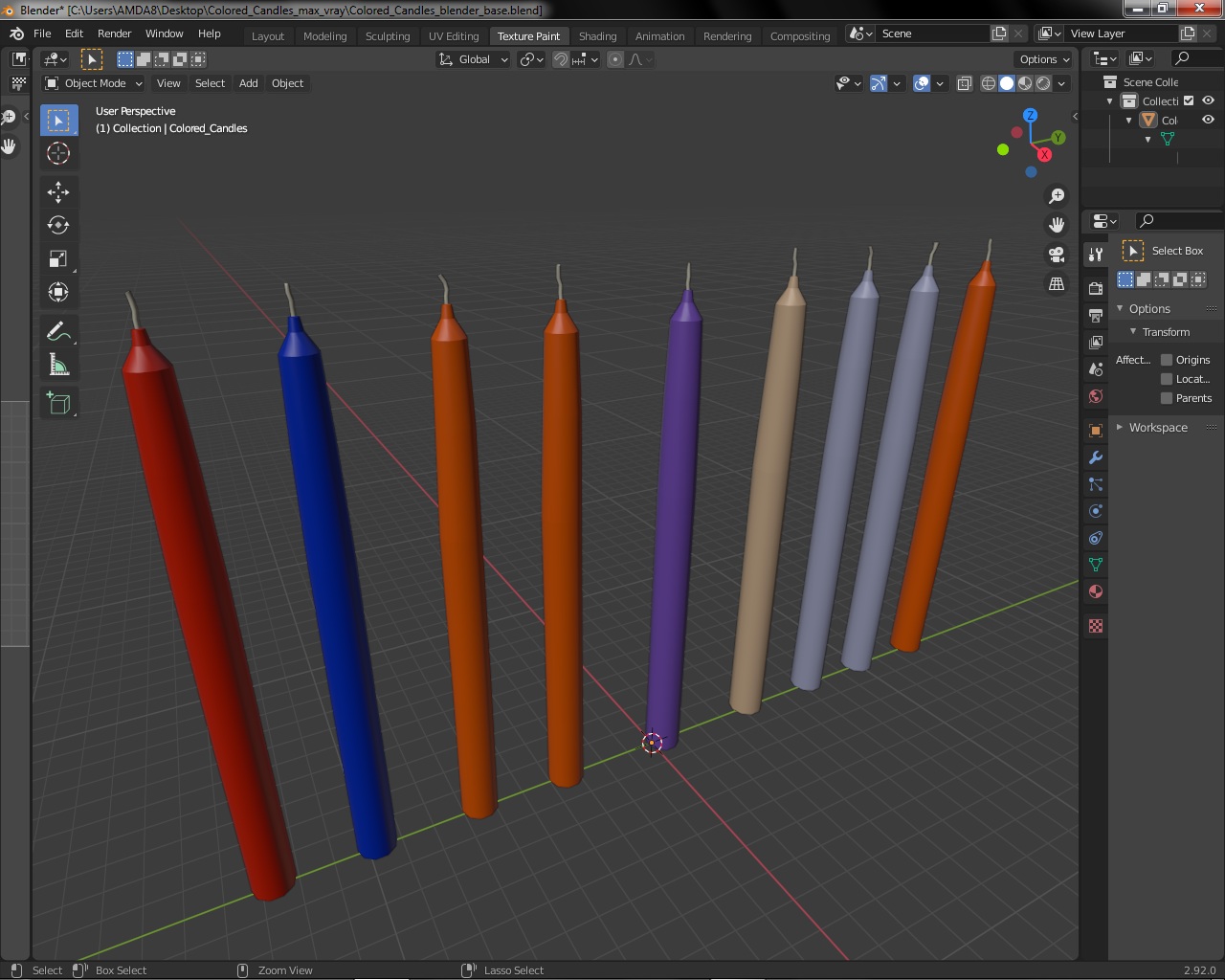 3D model Colored Candles