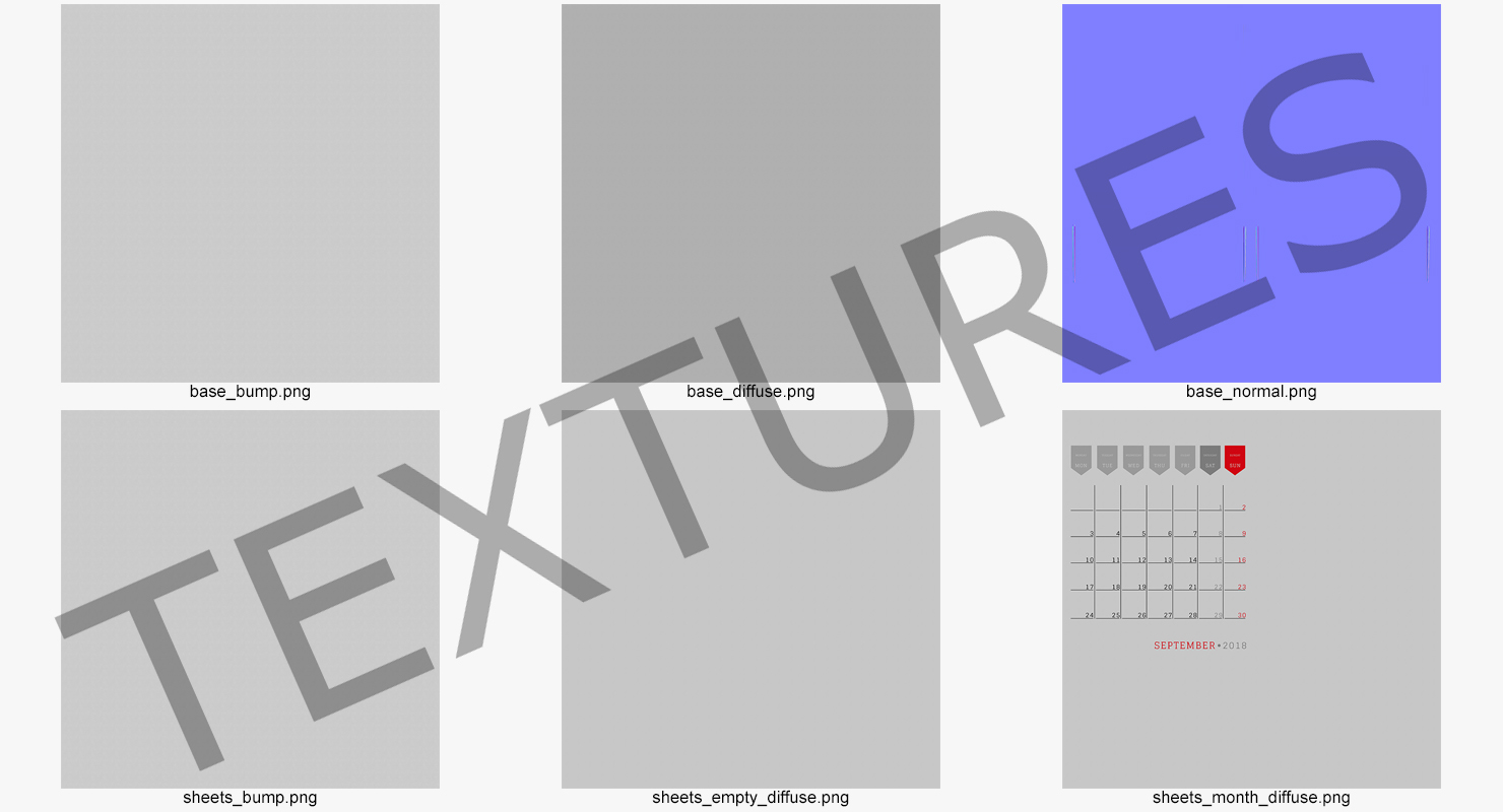 3D Desk Calendar model