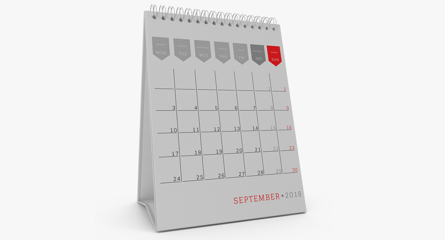 3D Desk Calendar model