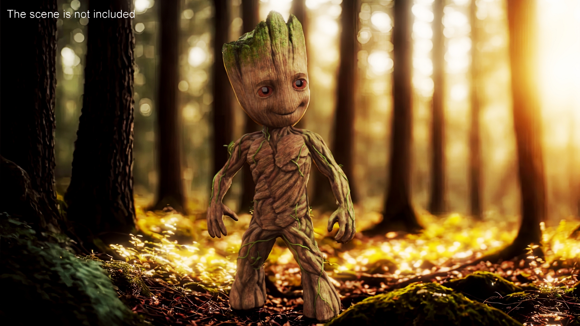 Little Groot Character in Standing Pose 3D model