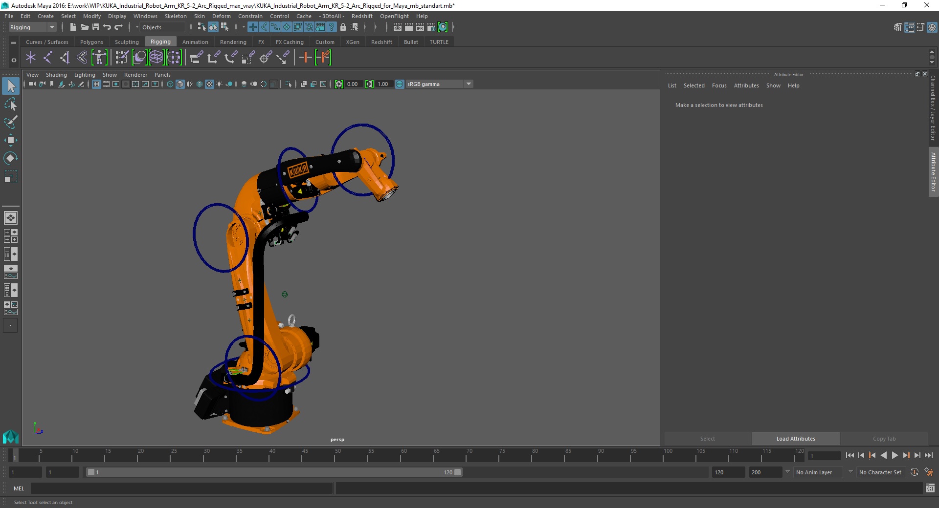 KUKA Industrial Robot Arm KR 5-2 Arc Rigged for Maya 3D