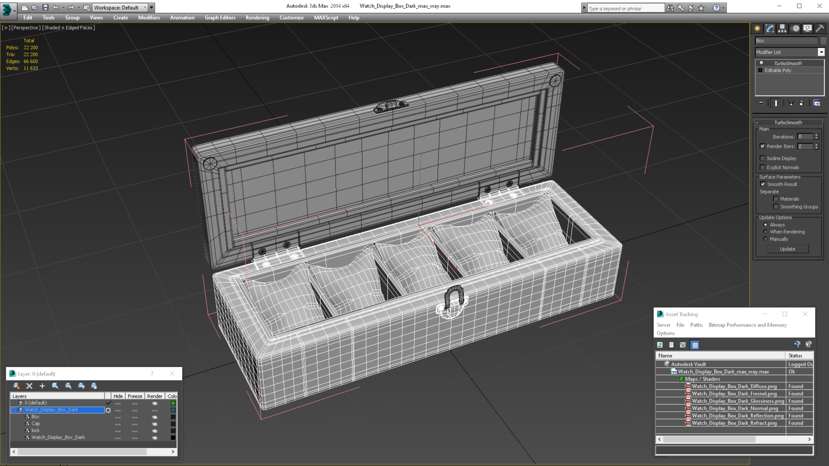 Watch Display Box Dark 3D