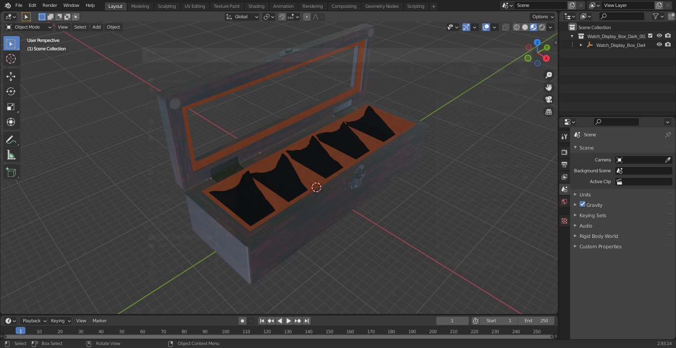 Watch Display Box Dark 3D
