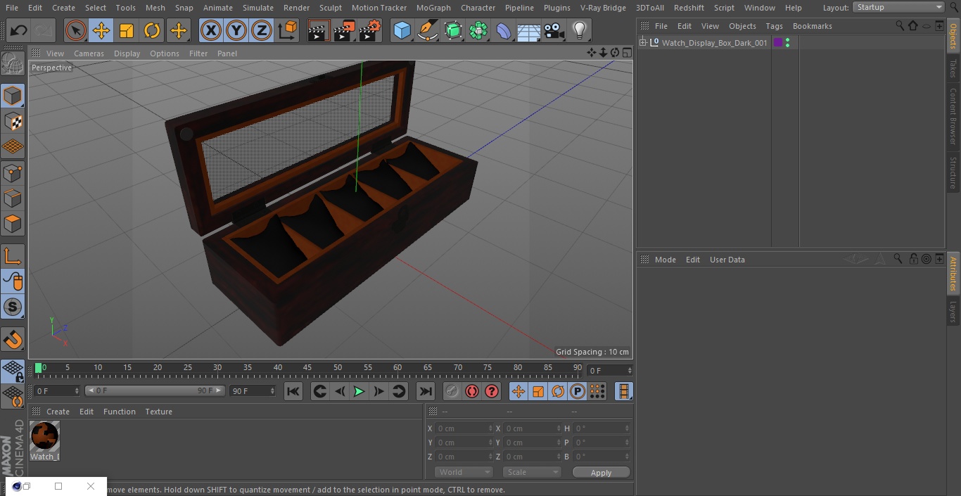 Watch Display Box Dark 3D