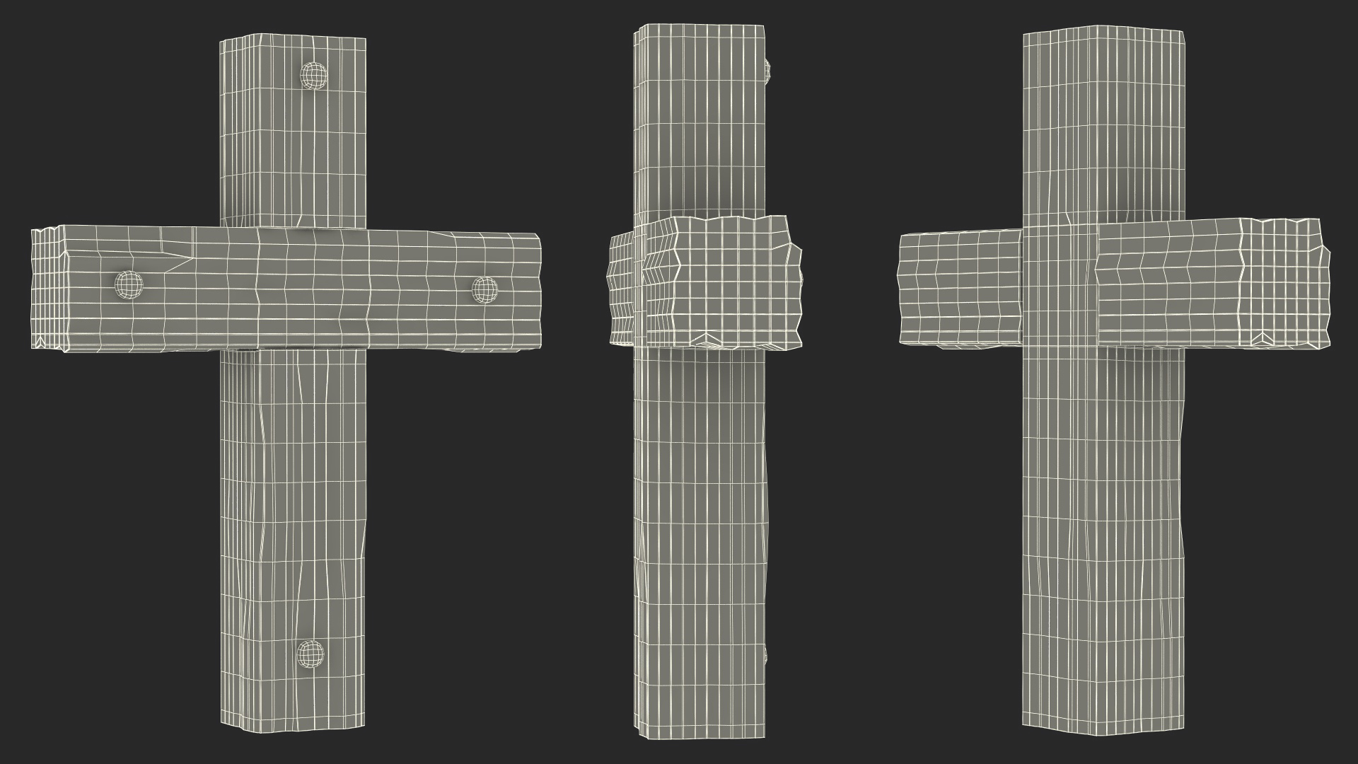 3D Old Wooden Cross