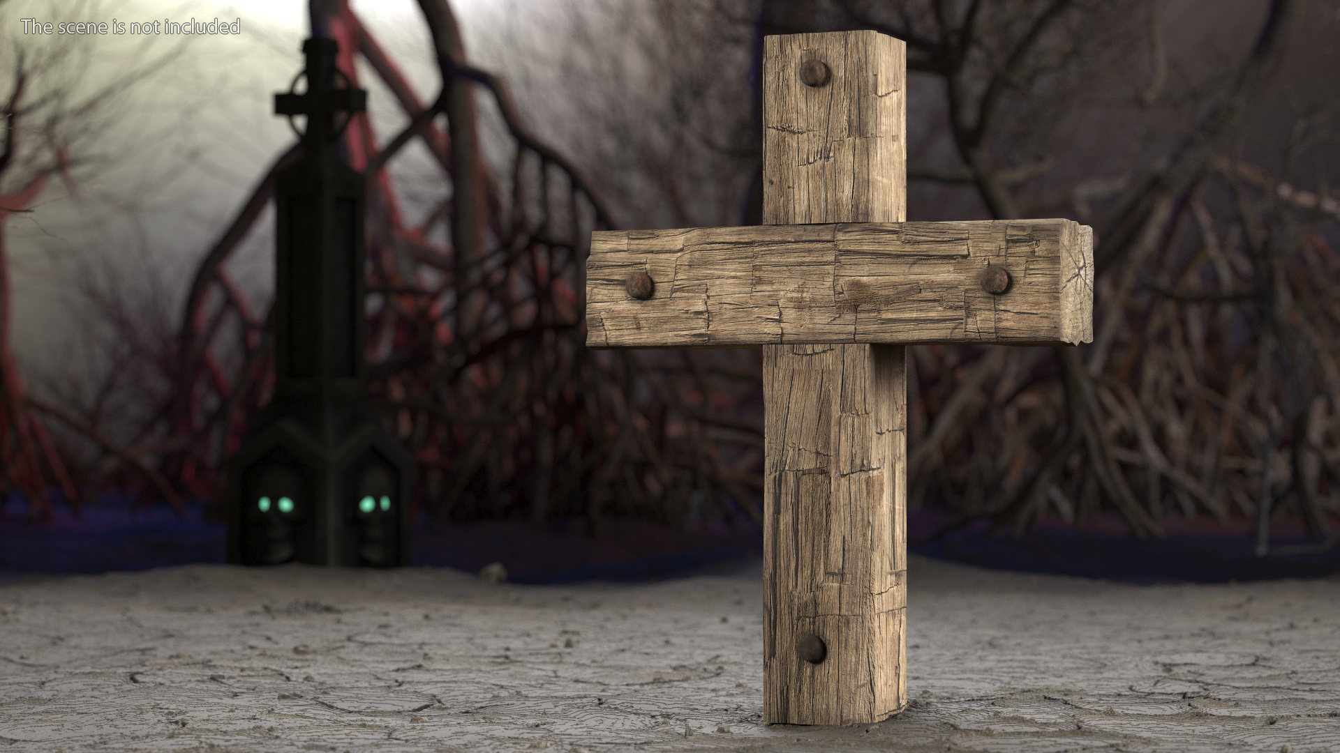 3D Old Wooden Cross