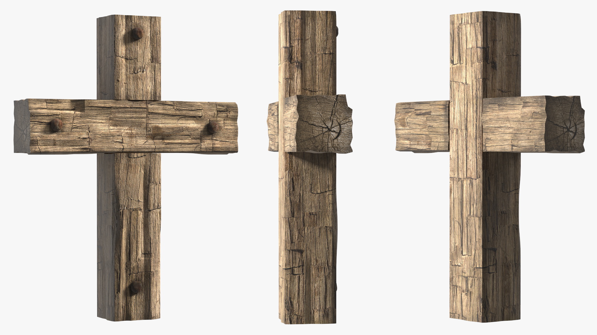 3D Old Wooden Cross