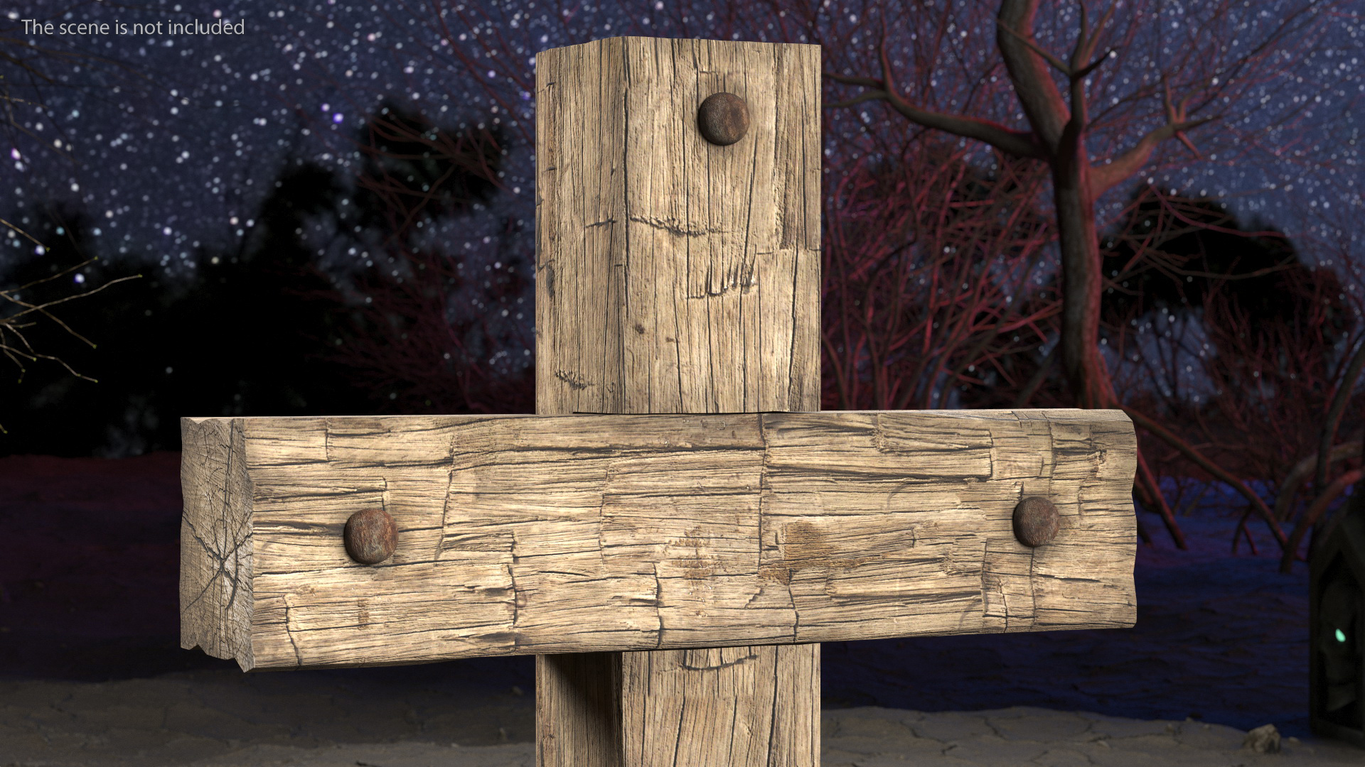 3D Old Wooden Cross