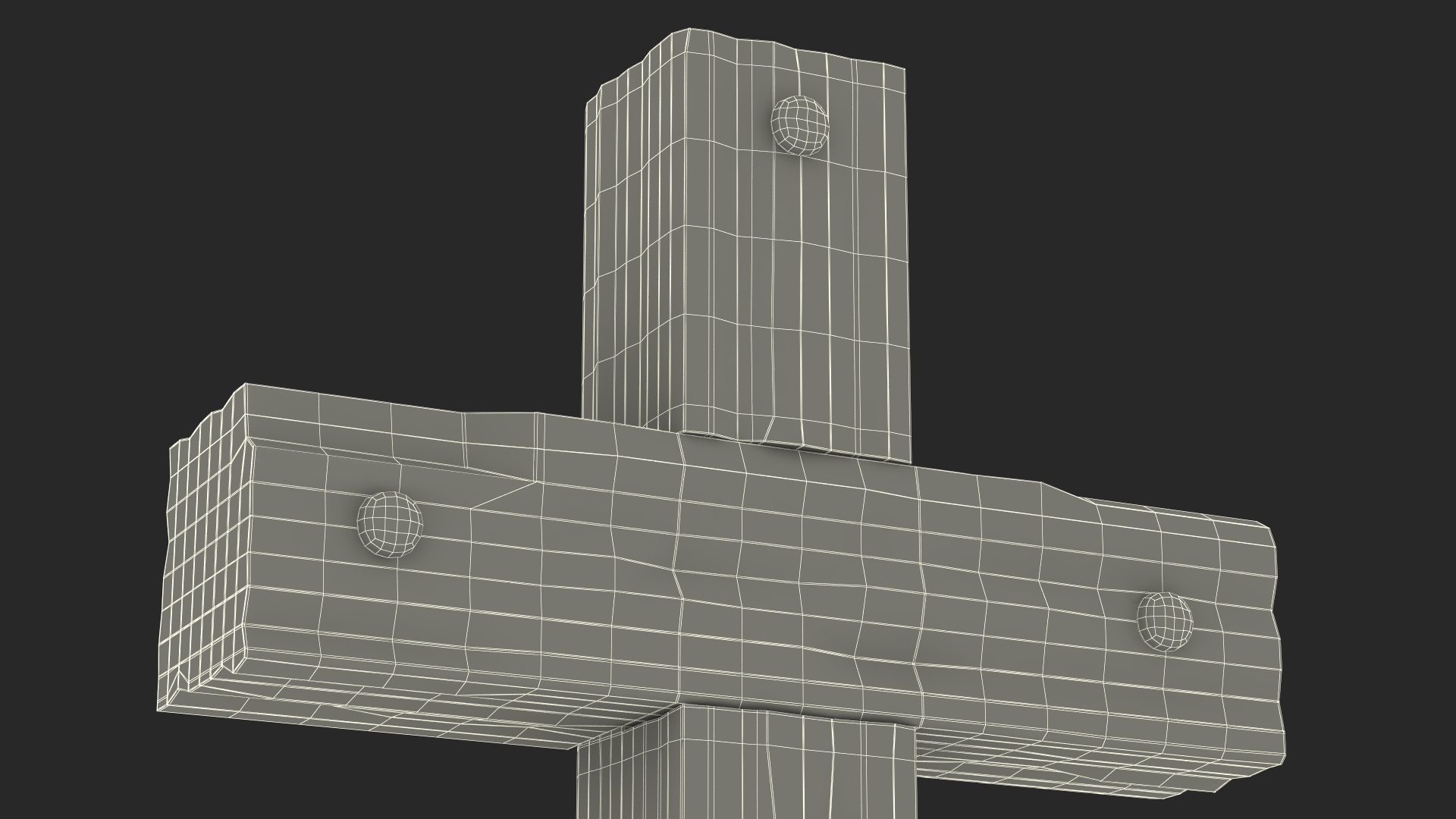 3D Old Wooden Cross