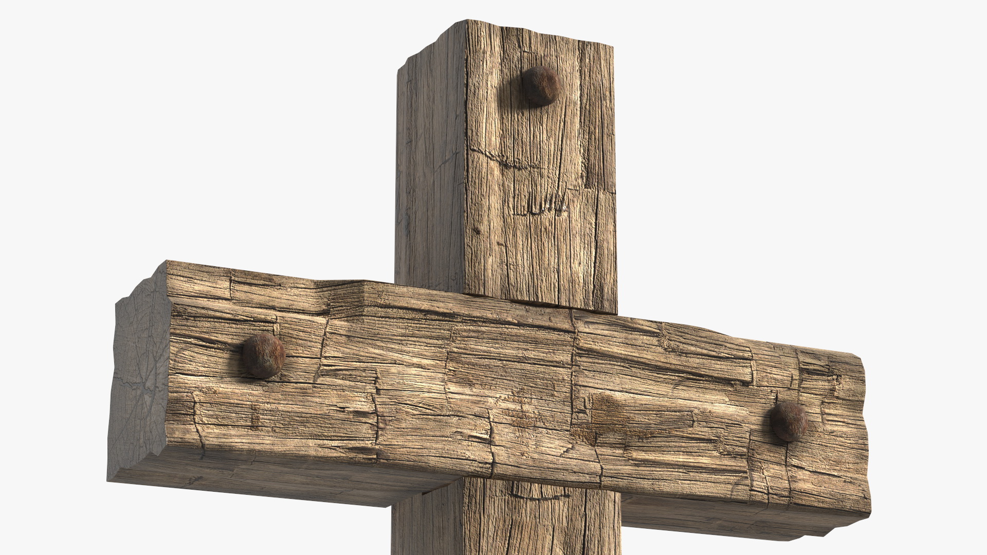 3D Old Wooden Cross