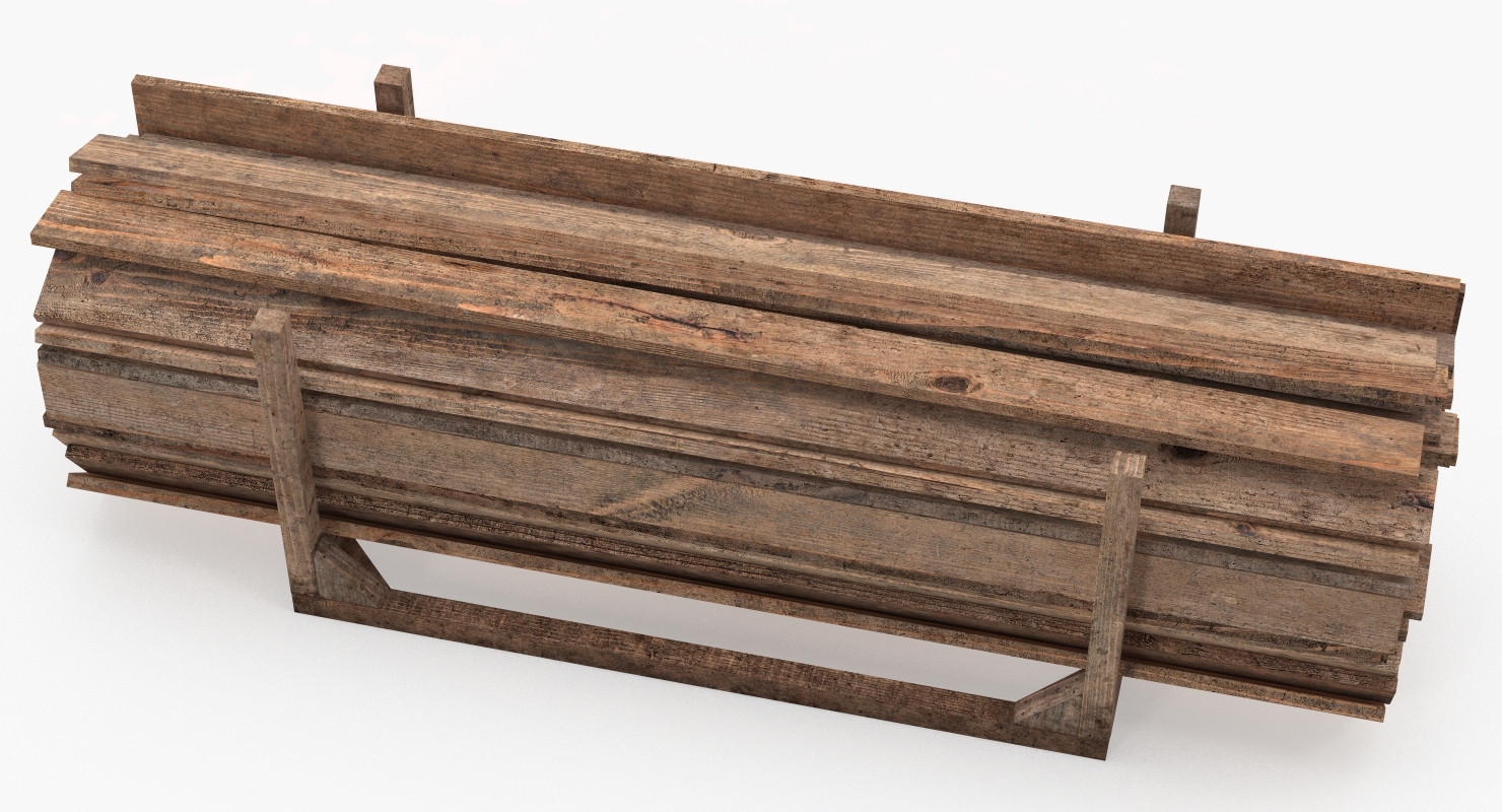 3D model Old Wooded Planks Storage