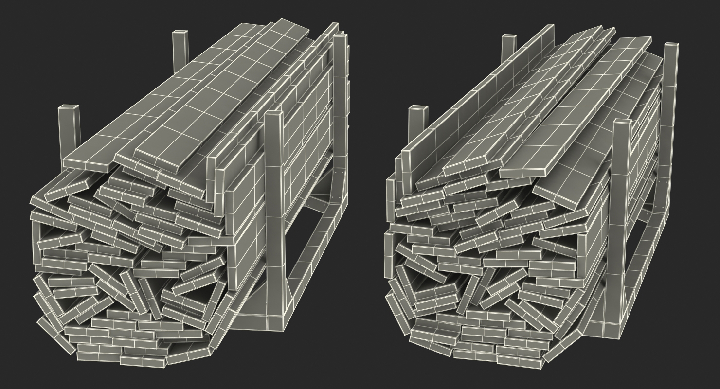 3D model Old Wooded Planks Storage