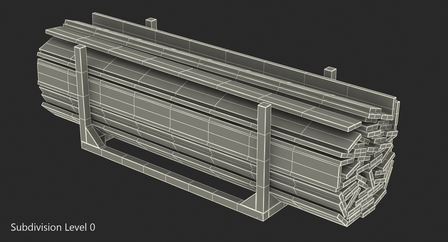3D model Old Wooded Planks Storage