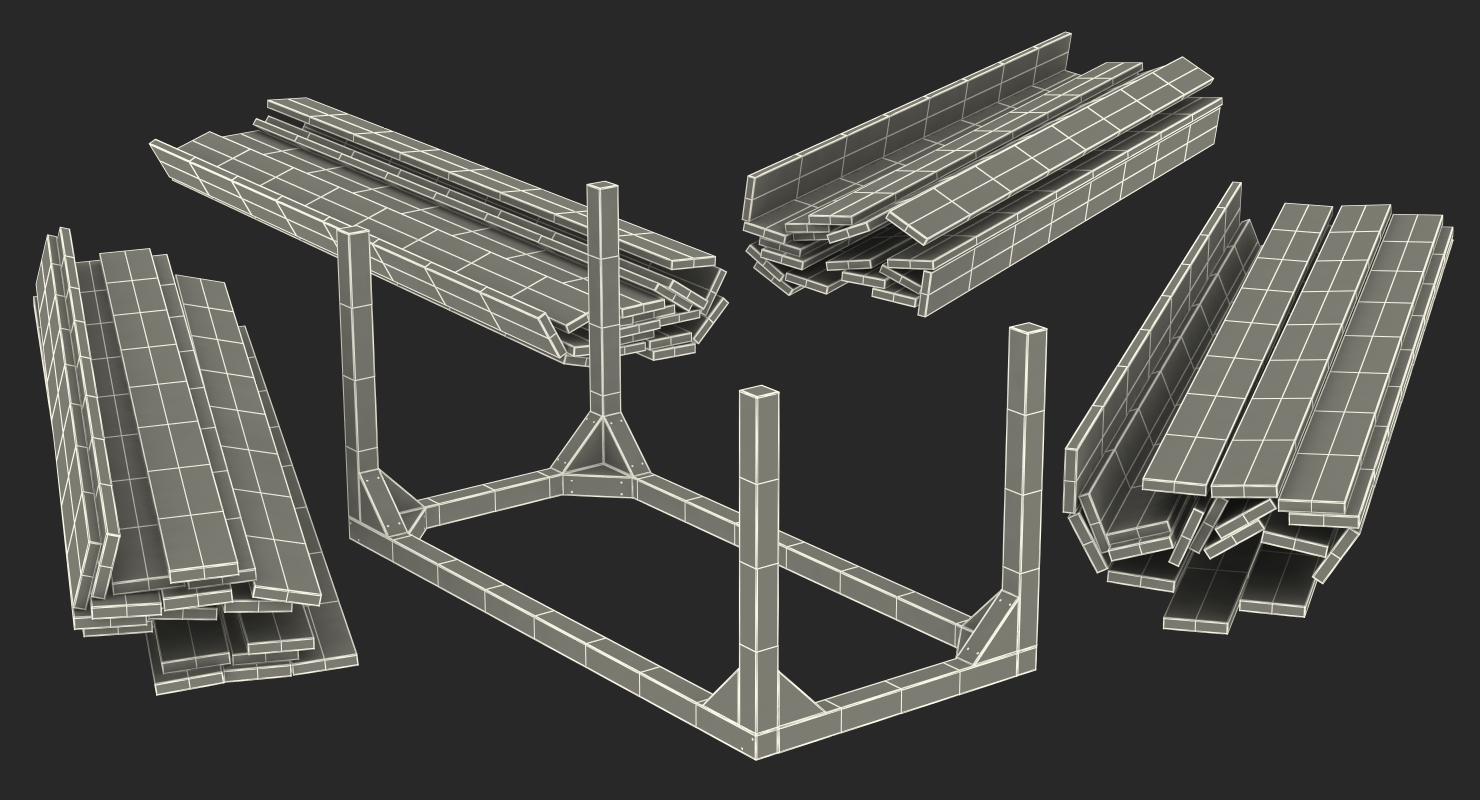 3D model Old Wooded Planks Storage