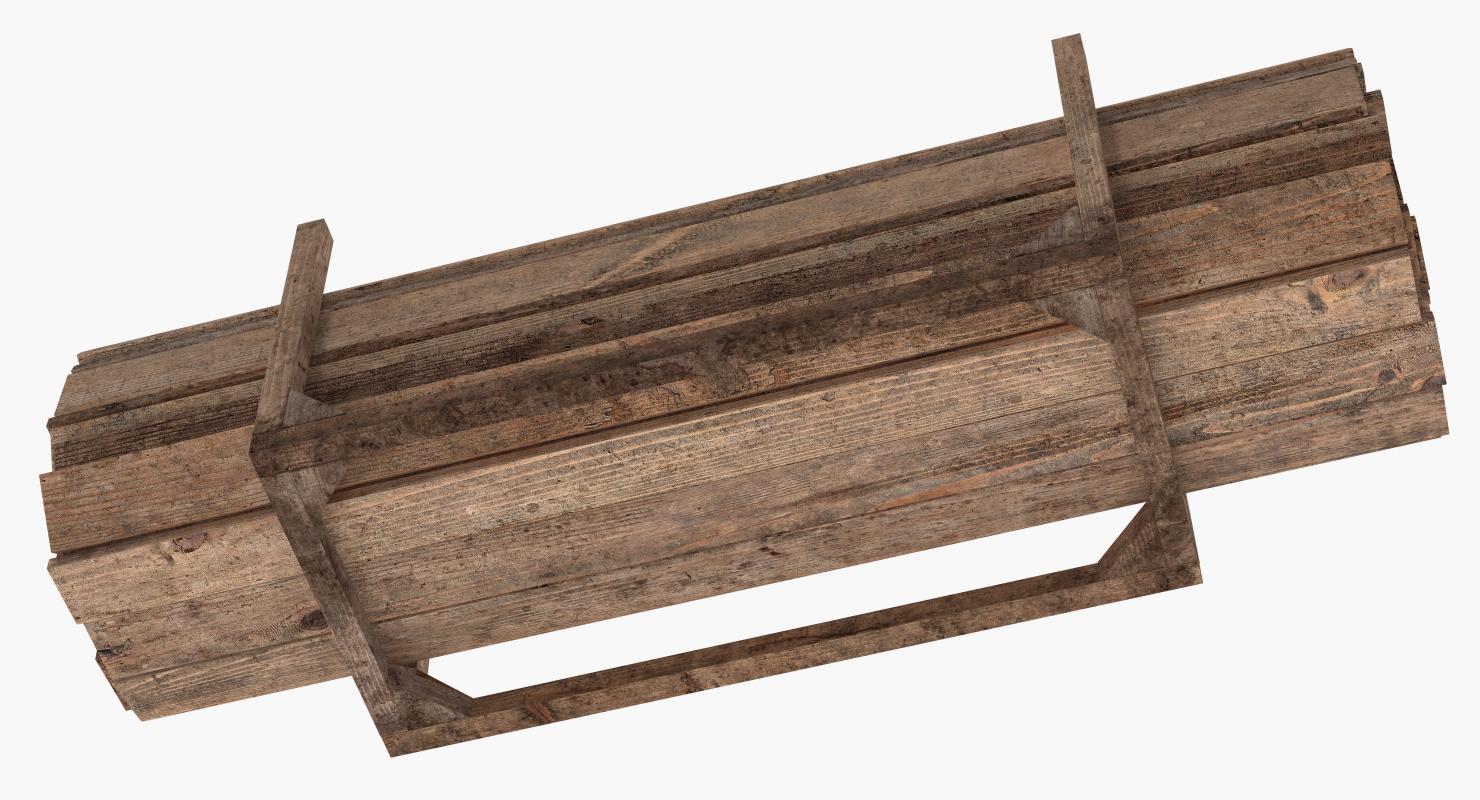 3D model Old Wooded Planks Storage
