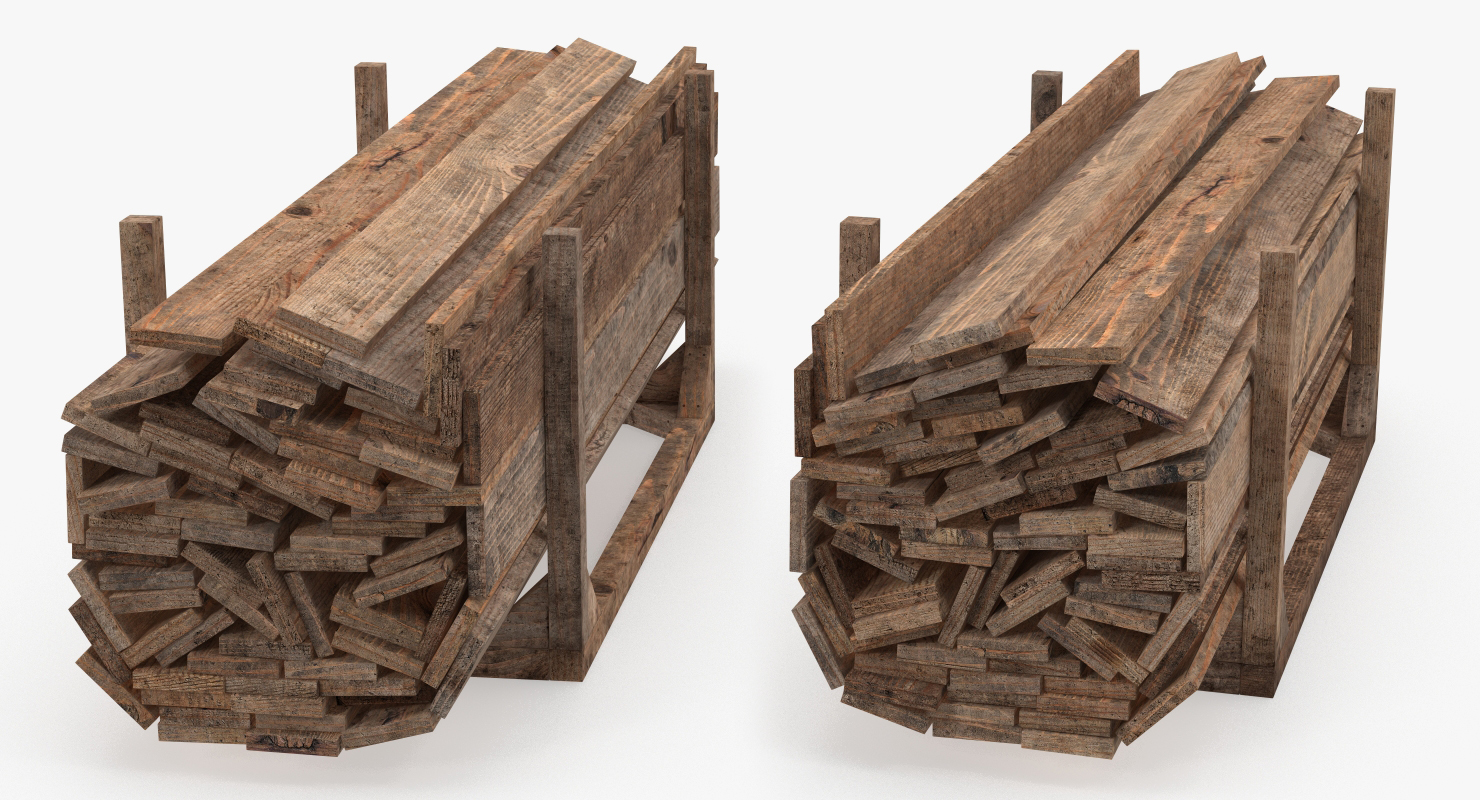 3D model Old Wooded Planks Storage