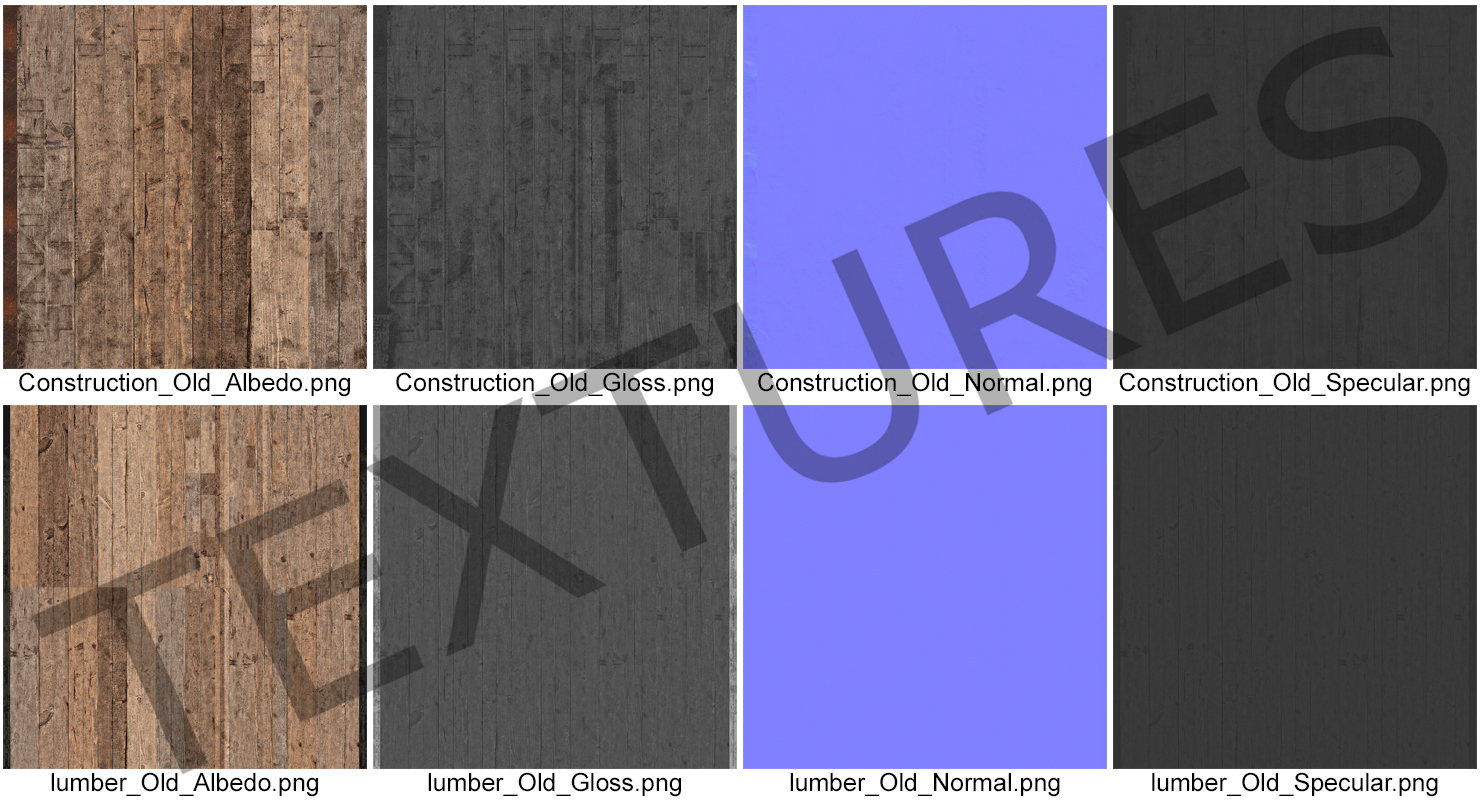 3D model Old Wooded Planks Storage