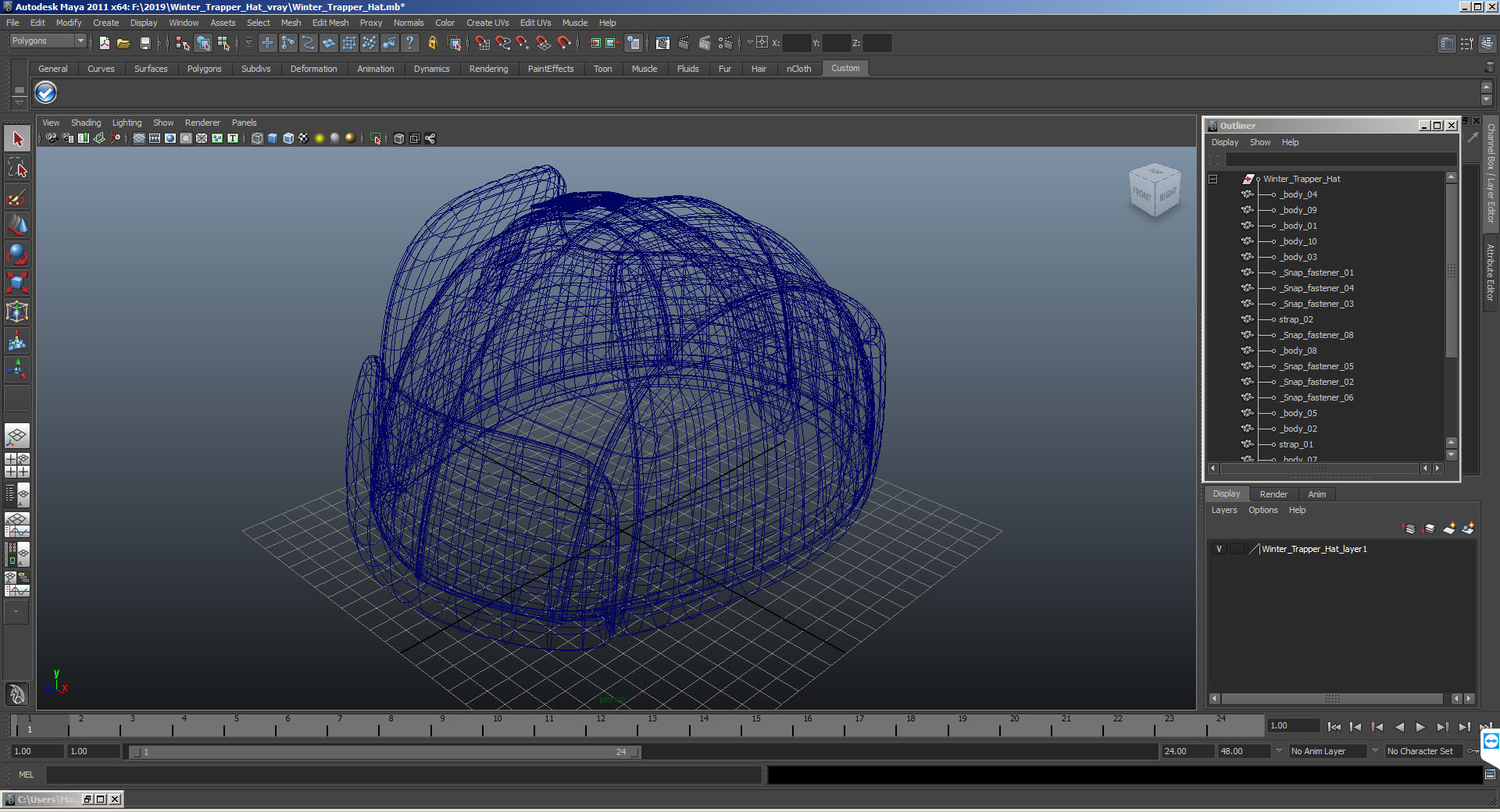 3D Winter Trapper Hat model