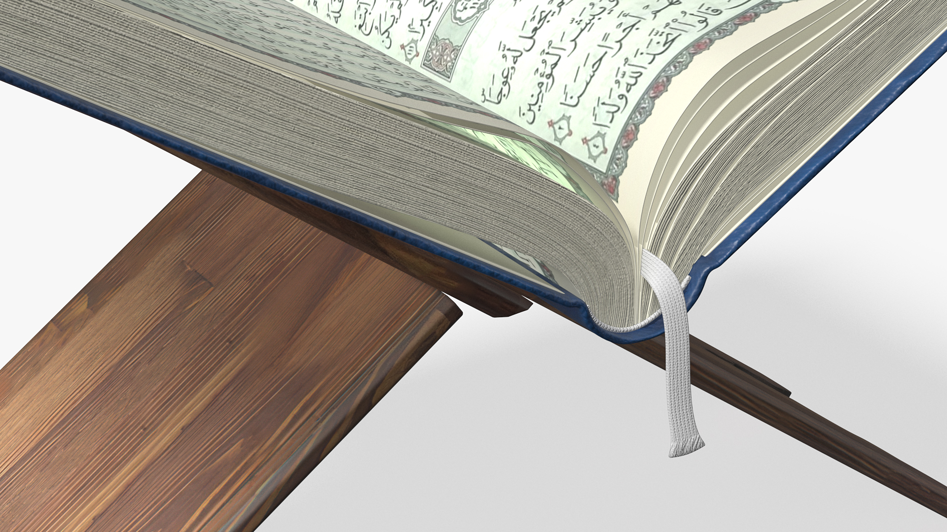 Holy Quran on Stand Blue Open 3D model