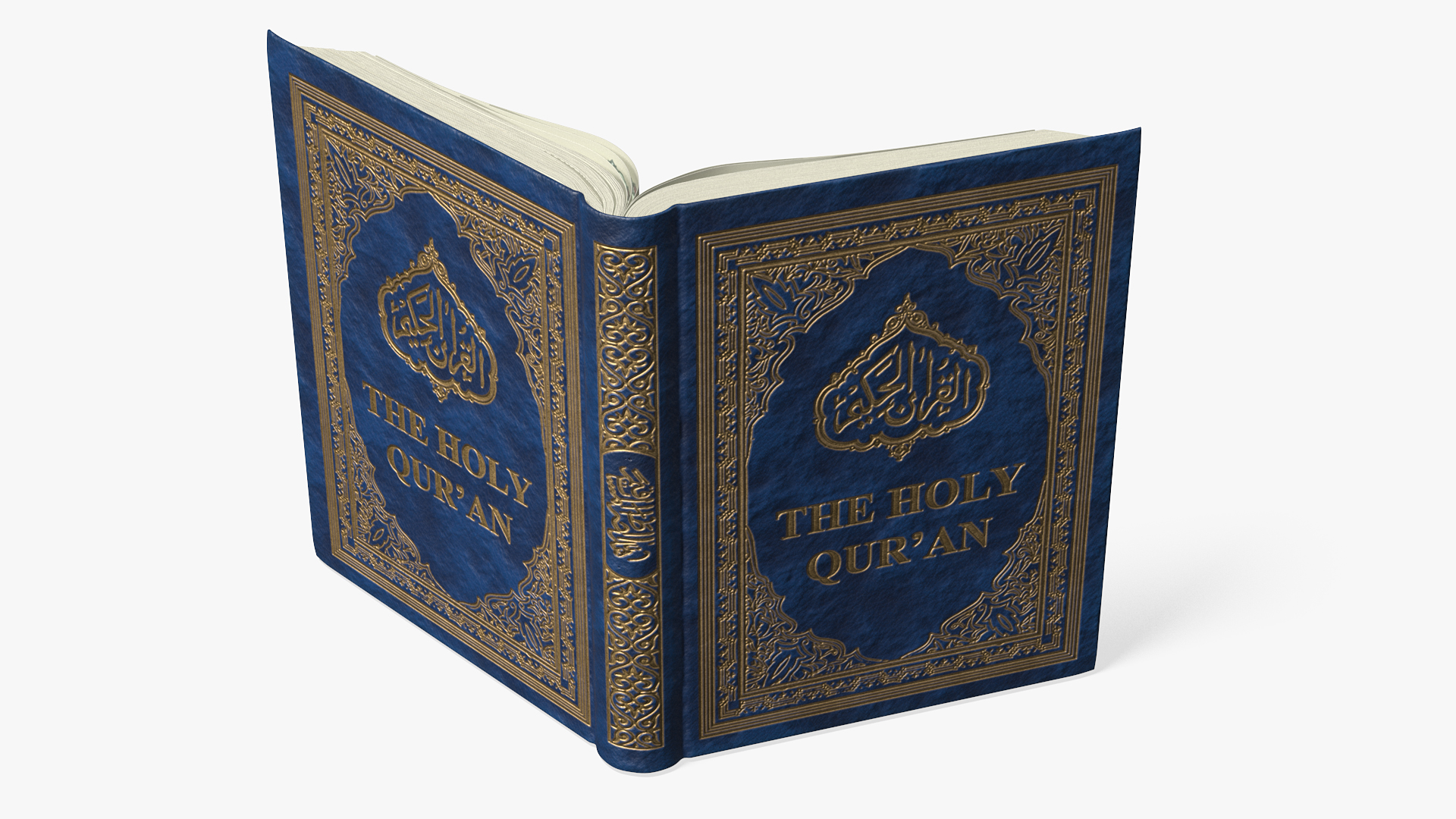 Holy Quran on Stand Blue Open 3D model