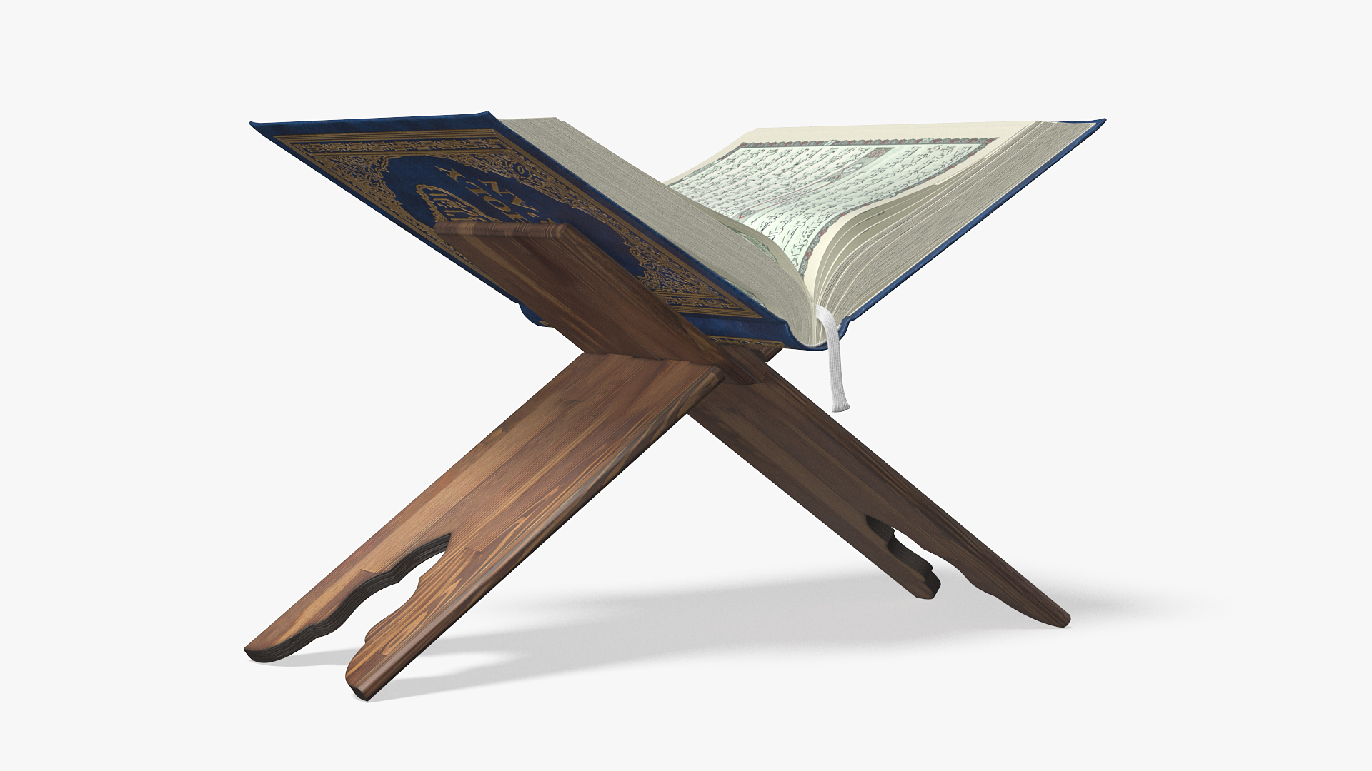Holy Quran on Stand Blue Open 3D model