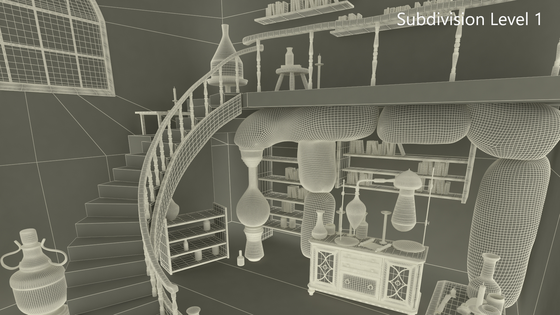 3D Alchemist Working in Laboratory