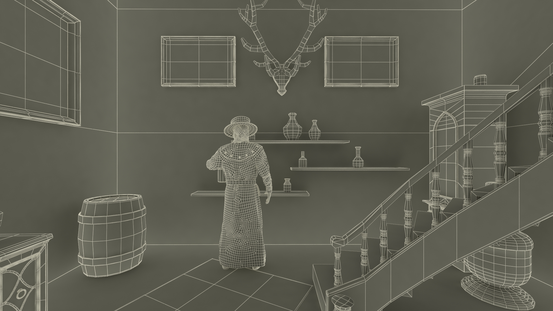 3D Alchemist Working in Laboratory